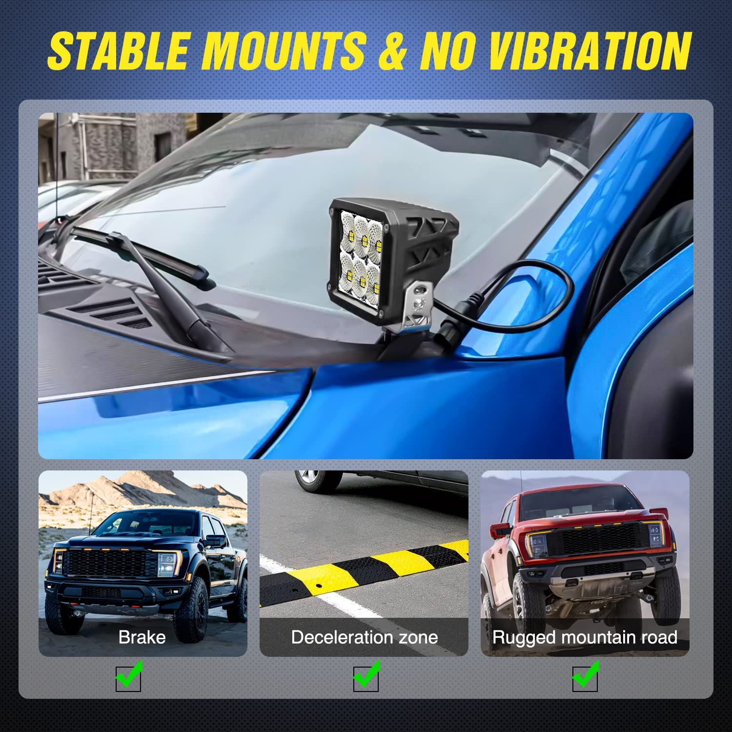 Nilight Ditch Light Bracket Hood Mount Brackets For Front A-Pillar Auxiliary Offroad Led Pod Light Work Lights On F150 Raptor 2017-2023 F-150 2015-2023, 2 Years Warranty