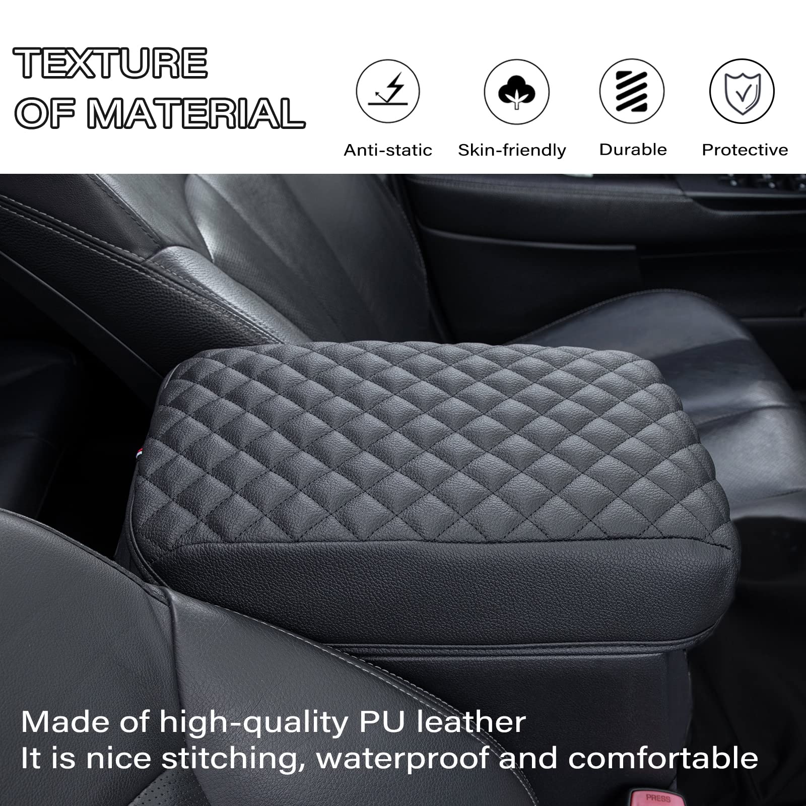 Jkcover Compatible With 2024 2025 Toyota Tacoma (4Th Gen Tacoma) Center Console Armrest Cover Accessories Pu Leather Car Anti-Sc