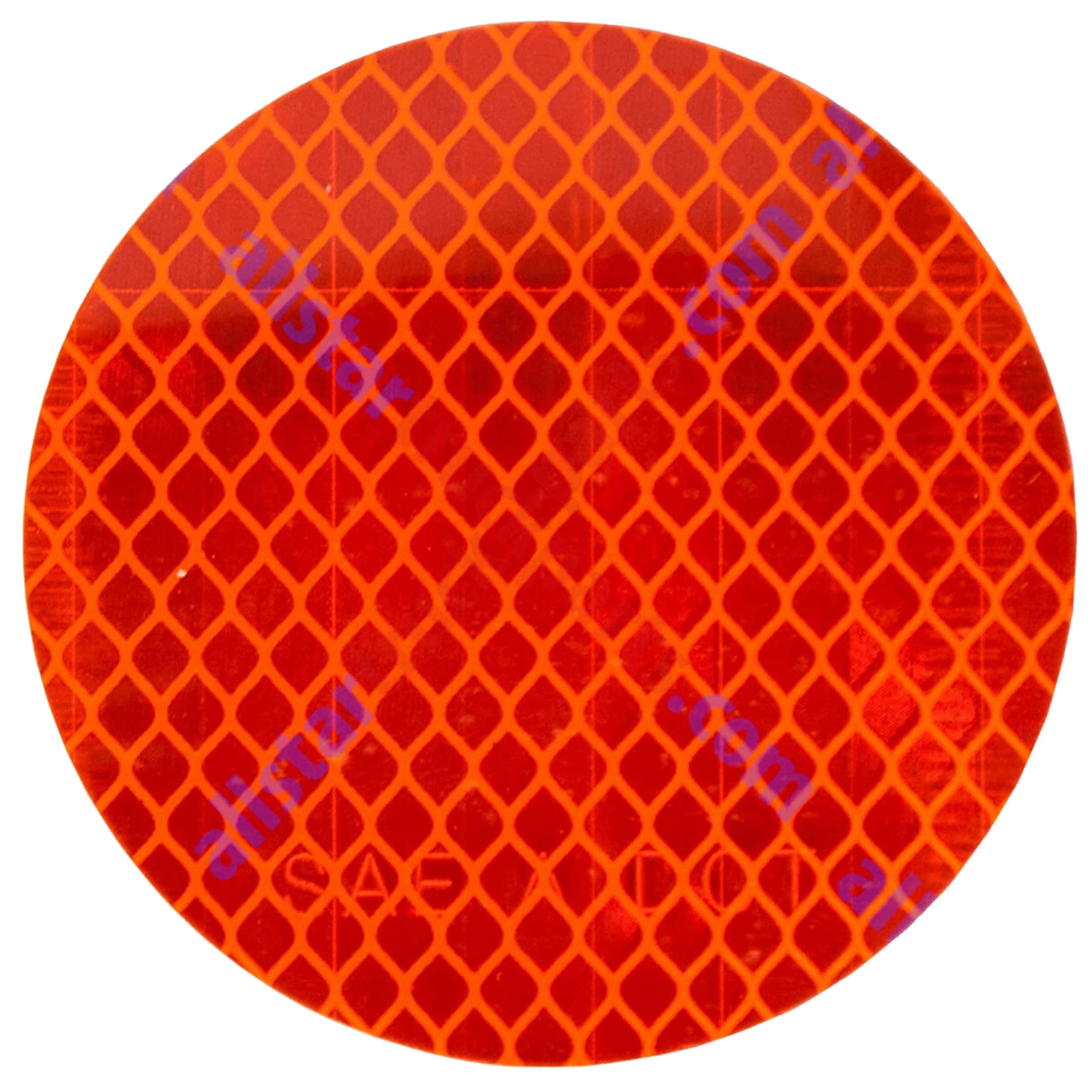3'' Inch Round Dot-Sae Amber/Red High Visibility Reflective Stick-On Prism Reflector | Strong Adhesive/Weatherproof | Trailer Ca