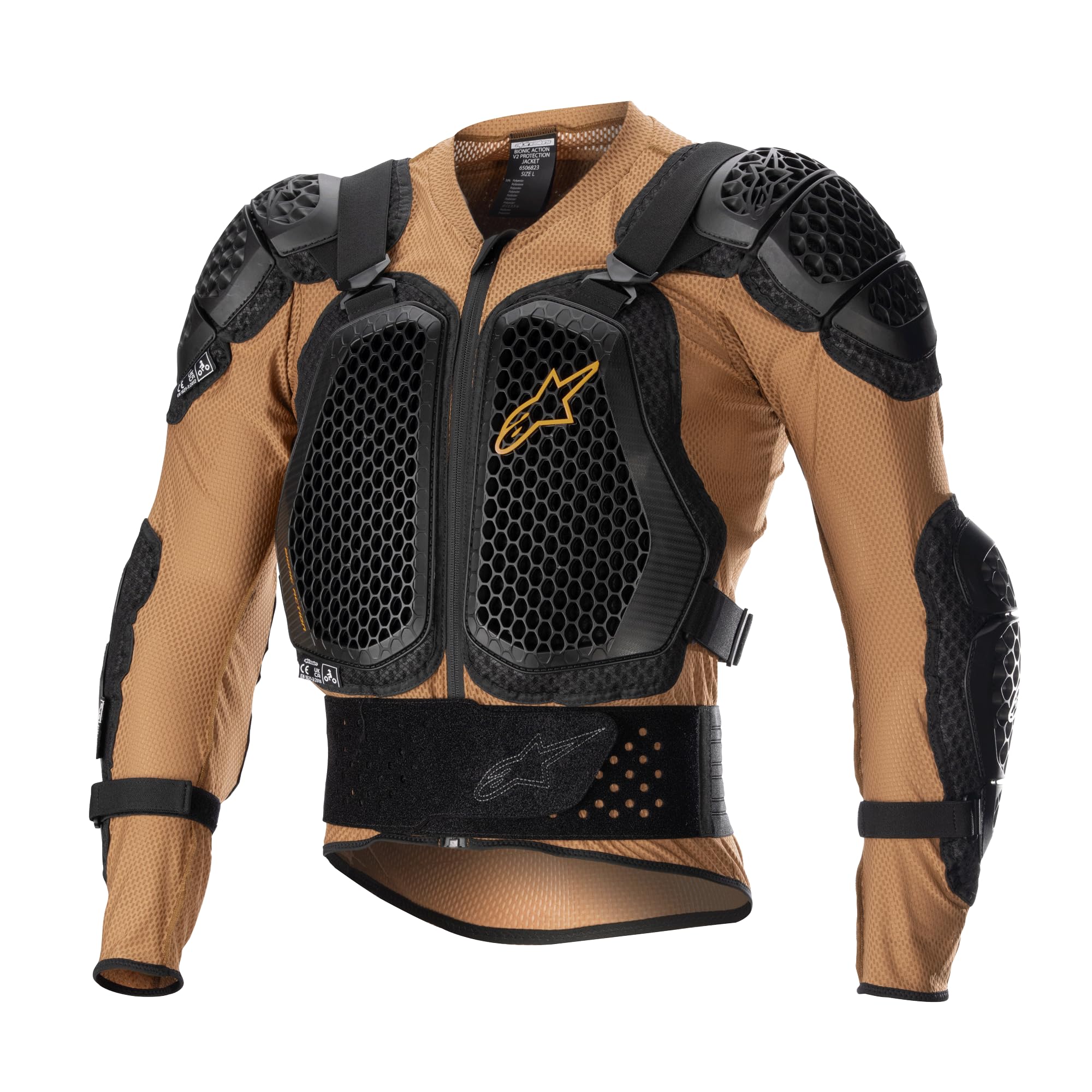 Alpinestars 6506823-814-XXL: Bionic Action V2 Protection Jacket Sand/Black 2X
