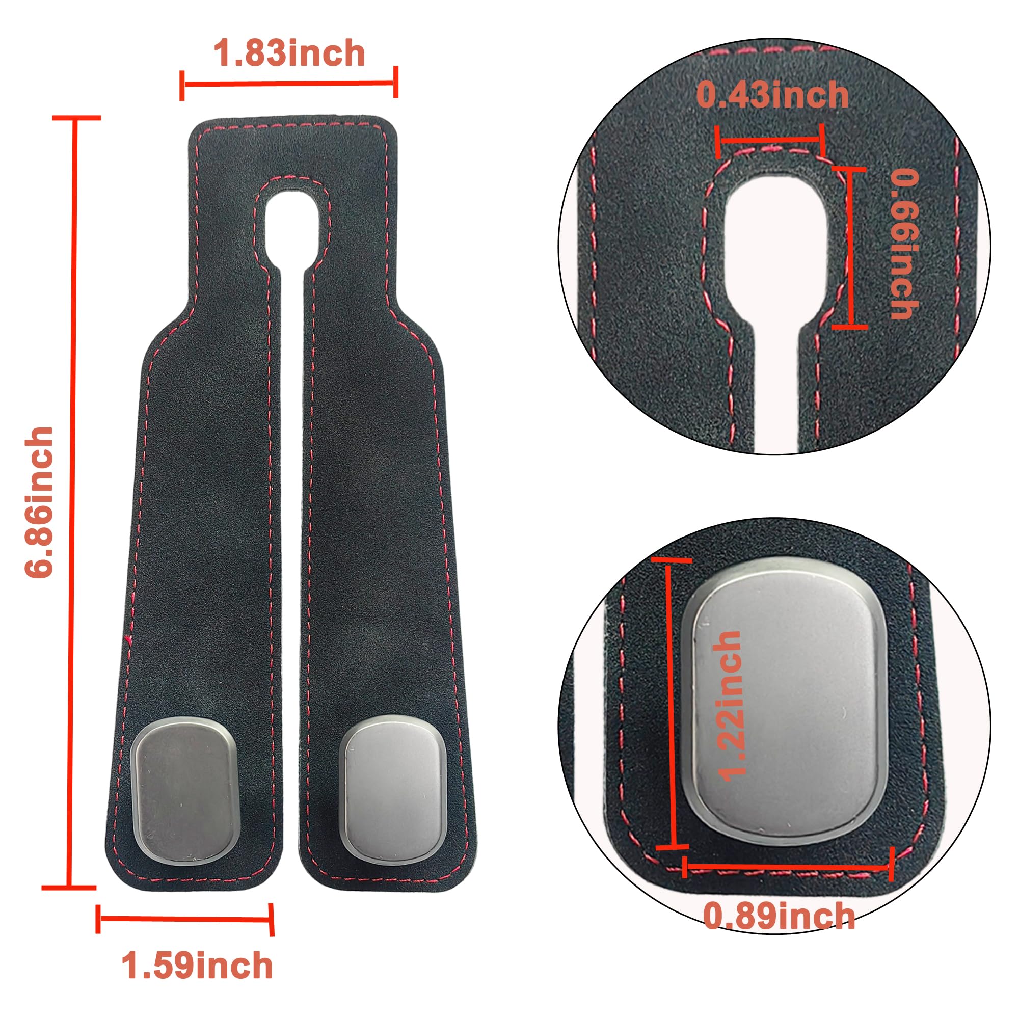 Amelity Leather Car Hooks, Car Back Seat Headrest Hooks, Car Headrest Hooks For Purses And Bags, Bag Hooks For Car Back Seats (B