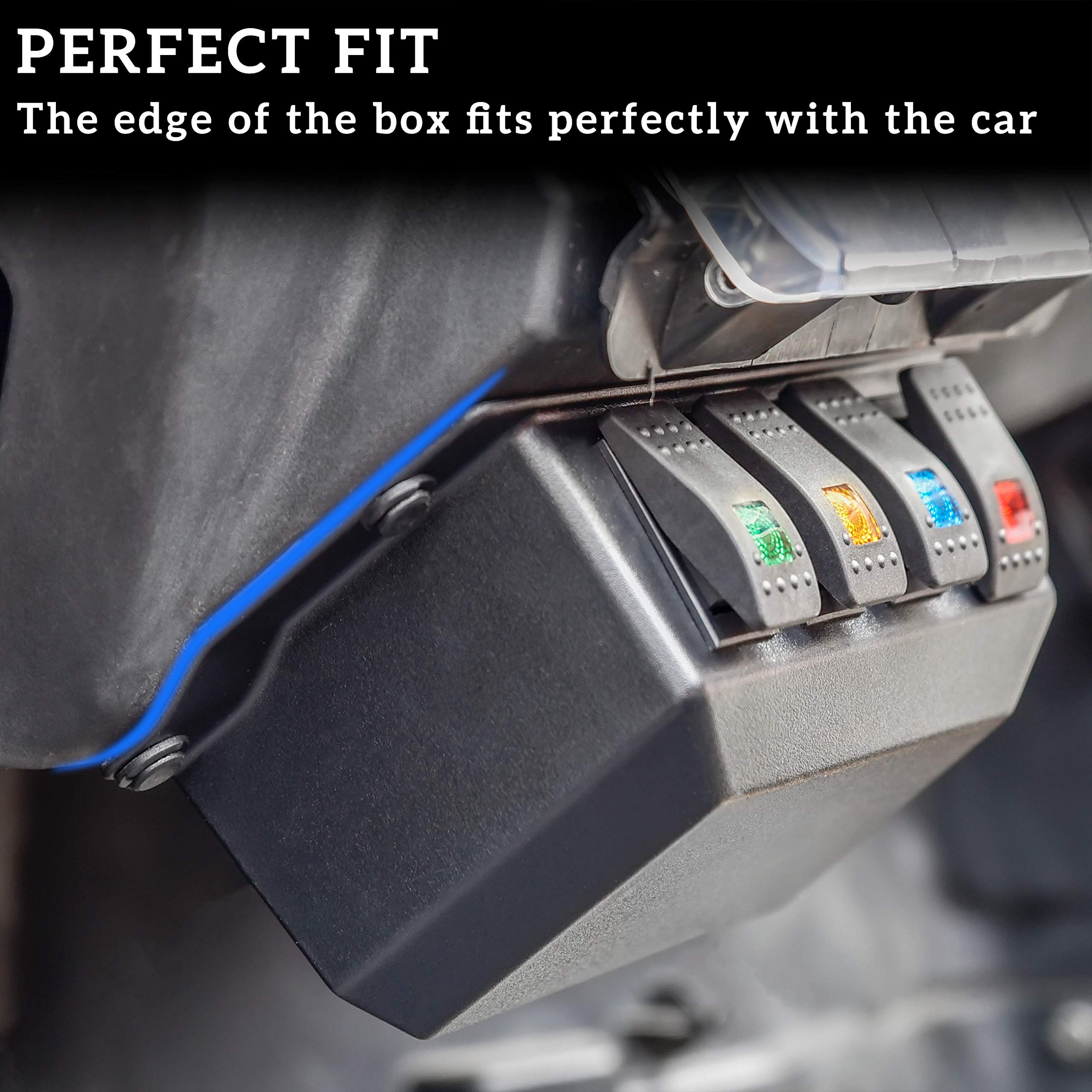 Sautvs Switch Panel For Polaris Rzr Xp 1000 14-18, Under Dash Switch Case With 4 Rocker Switches For Polaris Rzr Xp 1000 2014-2018 Accessories