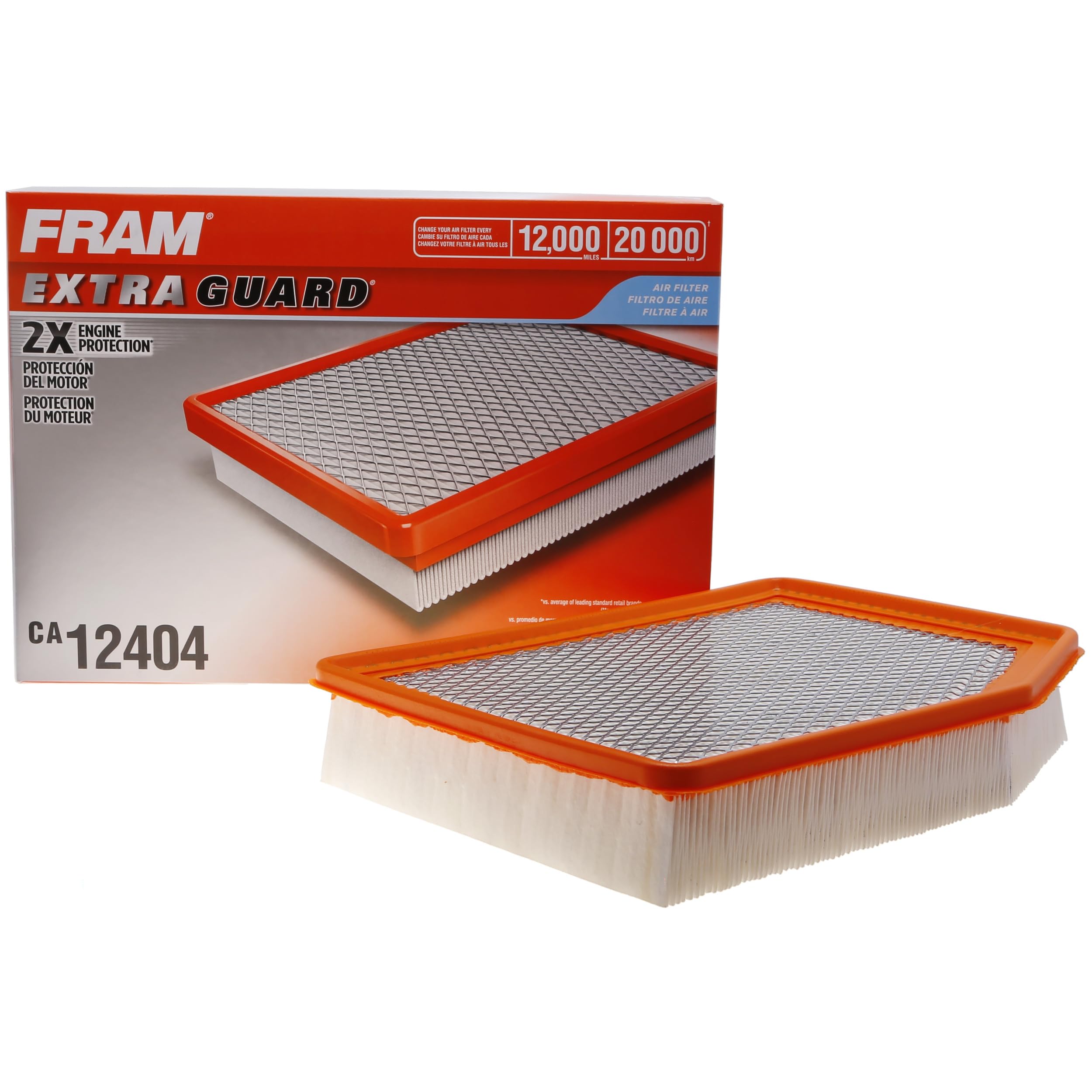 FRAM Extra Guard CA12404 Replacement Engine Air Filter for Select Cadillac, GMC and Chevrolet Models, Provides Up to 12 Months or 12,000 Miles Filter Protection