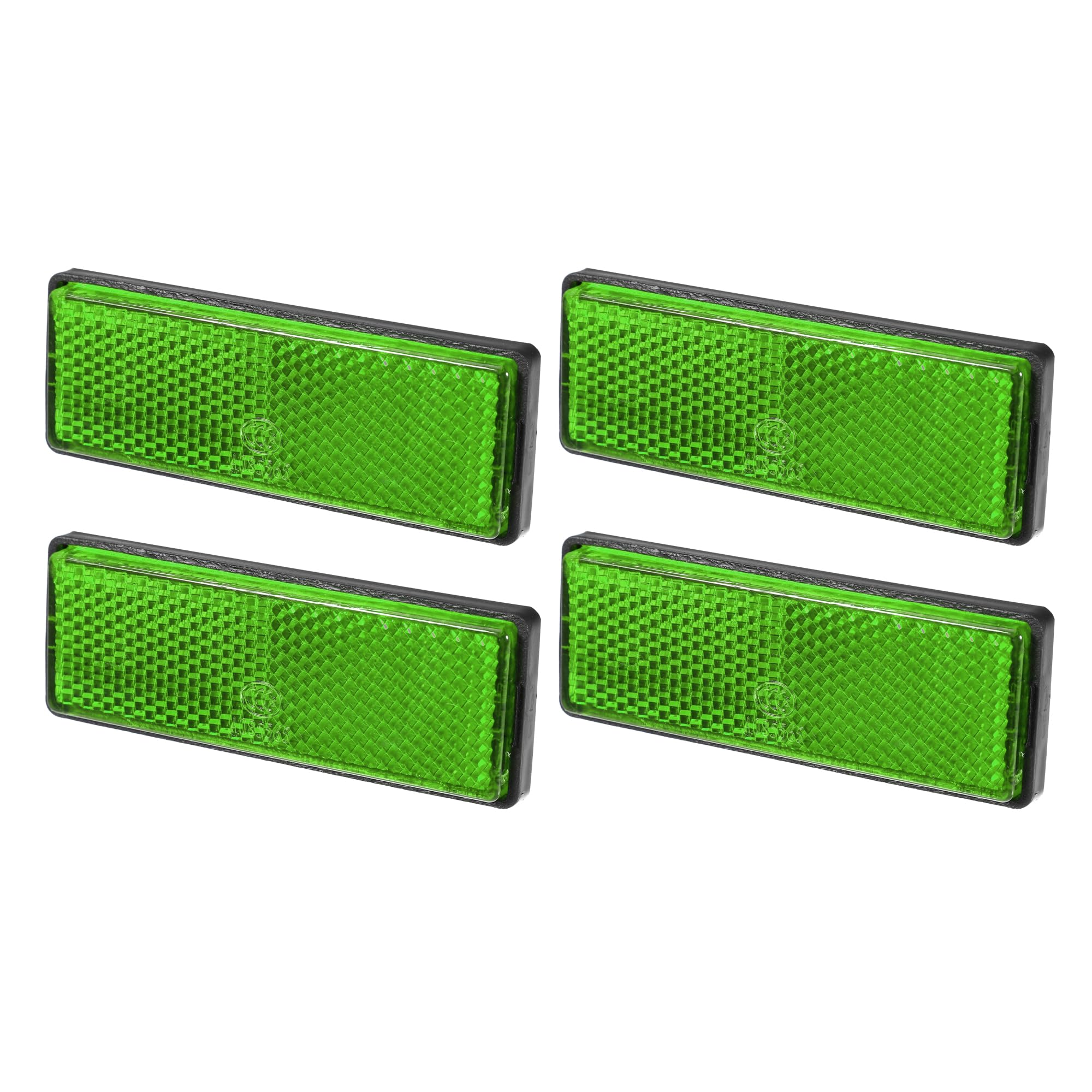 Partuto 4Pcs 3.46'X1.26' Universal Reflector - Rectangle Motorcycle Bike Safety Reflector Increase Visibility And Safety On The Road - Plastic Green