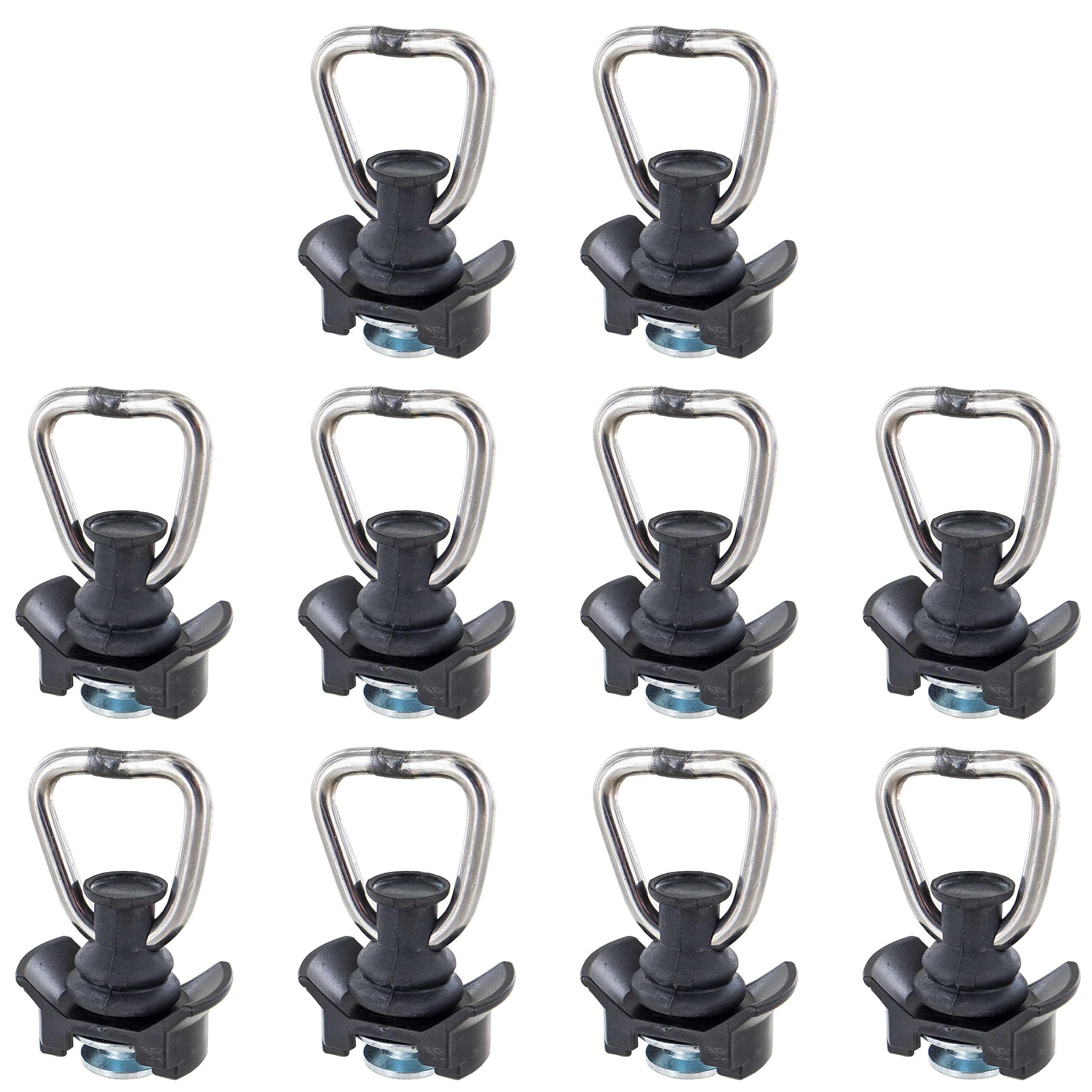 US Cargo Control Black L Track Stud Fitting with D Ring, Use with L Track Rails in Your Van, Truck Or Trailer to Create Instant 