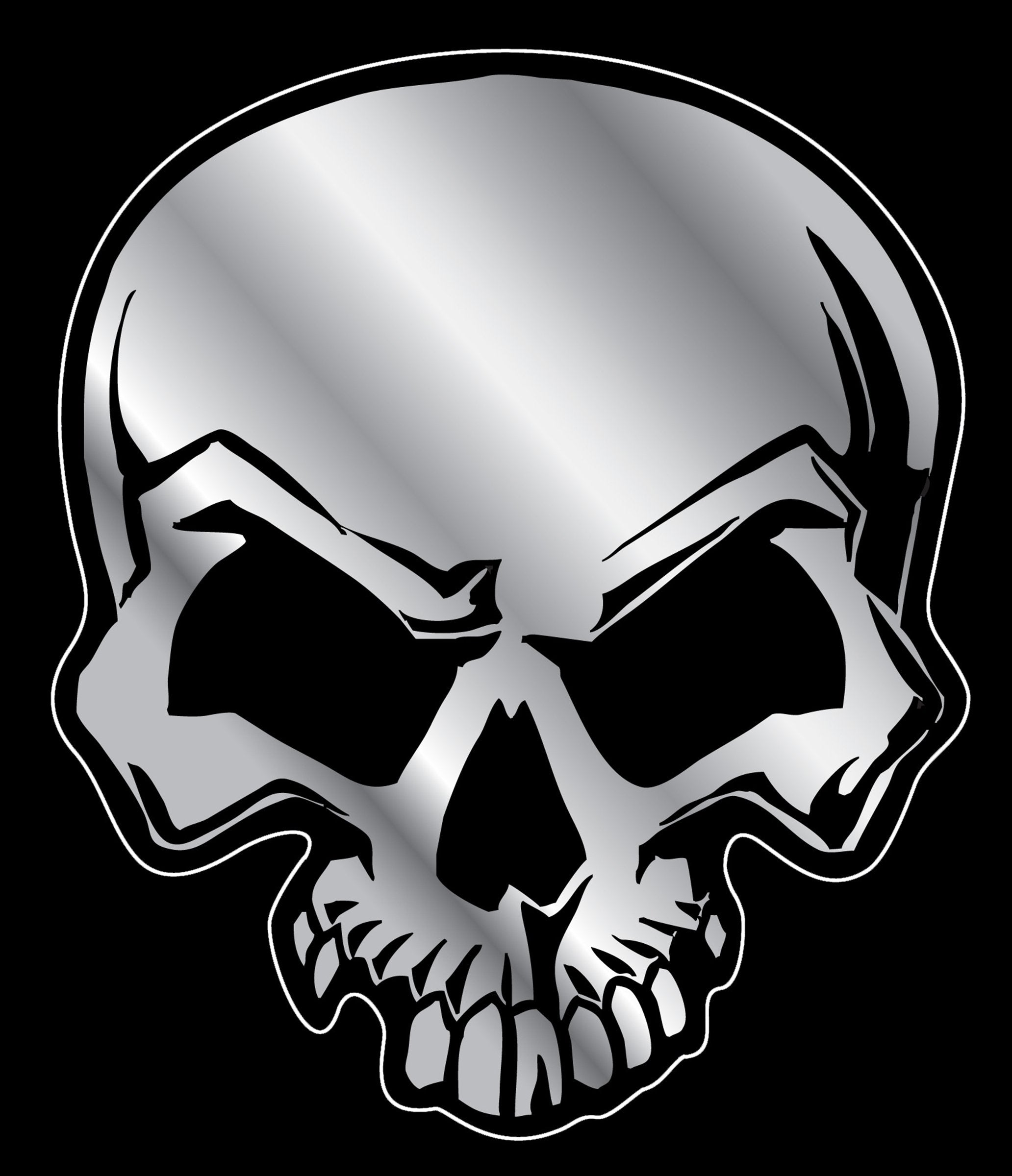 Chroma 3040 Mean Skull Classic Emblem 6 X 8 Decal