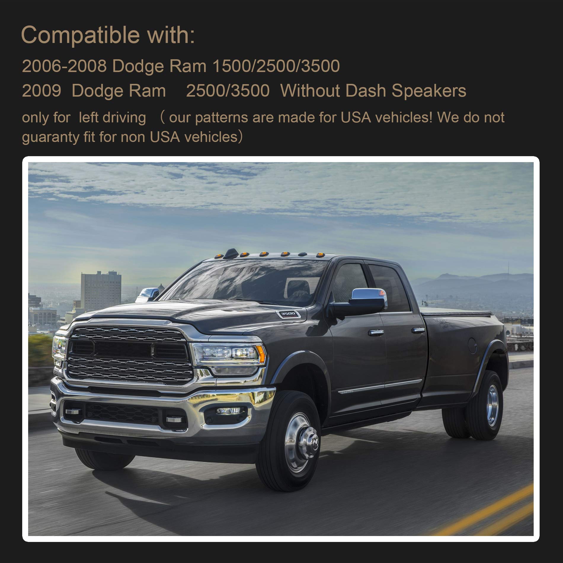 Speedwow Dashboard Dash Board Cover Mat Carpet Compatible With 2006-2009 Dodge Ram 1500 2500 3500