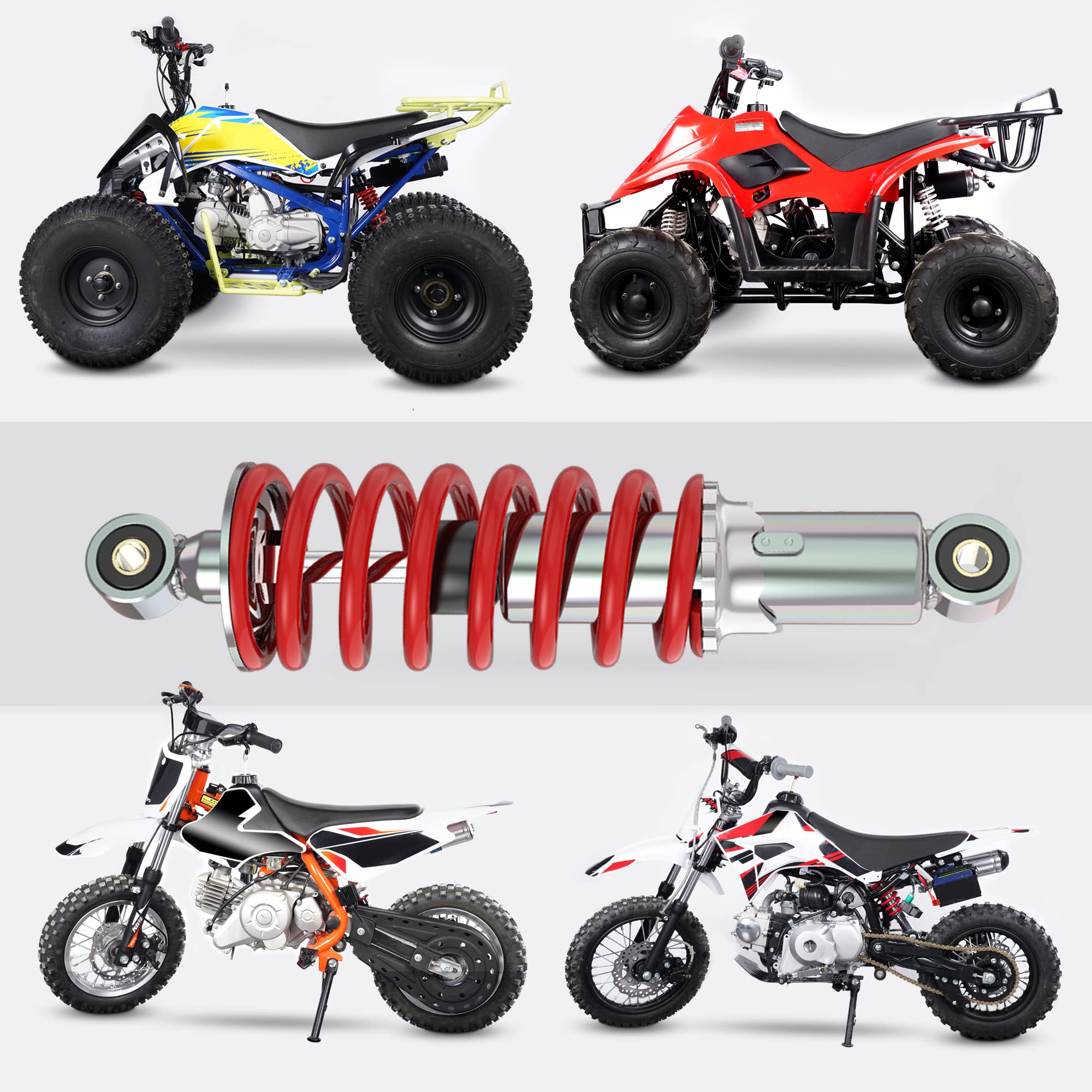 260Mm Rear Shock, 10-1/4' Mono Shock Adjustable Replacement For Sdg Ssr Lifan 110Cc 125Cc 140Cc 200Cc 250Cc Pit Dirt Bike