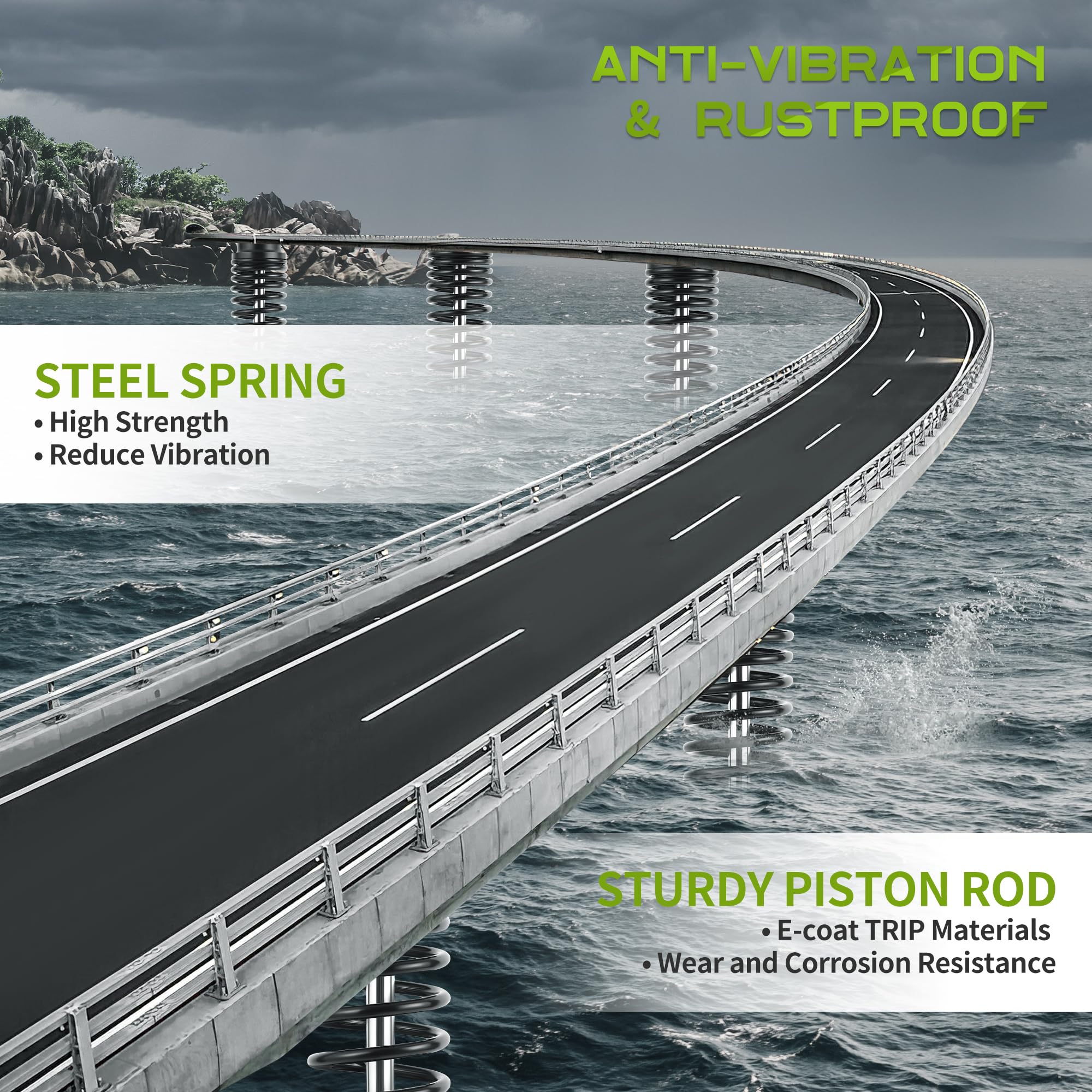 Autosaver88 Rear Load Shocks And Strut Compatible With 1984-1990 Ford Bronco Ii, 1983-2011 Ford Ranger Rwd, 1994-2009 Mazda B230