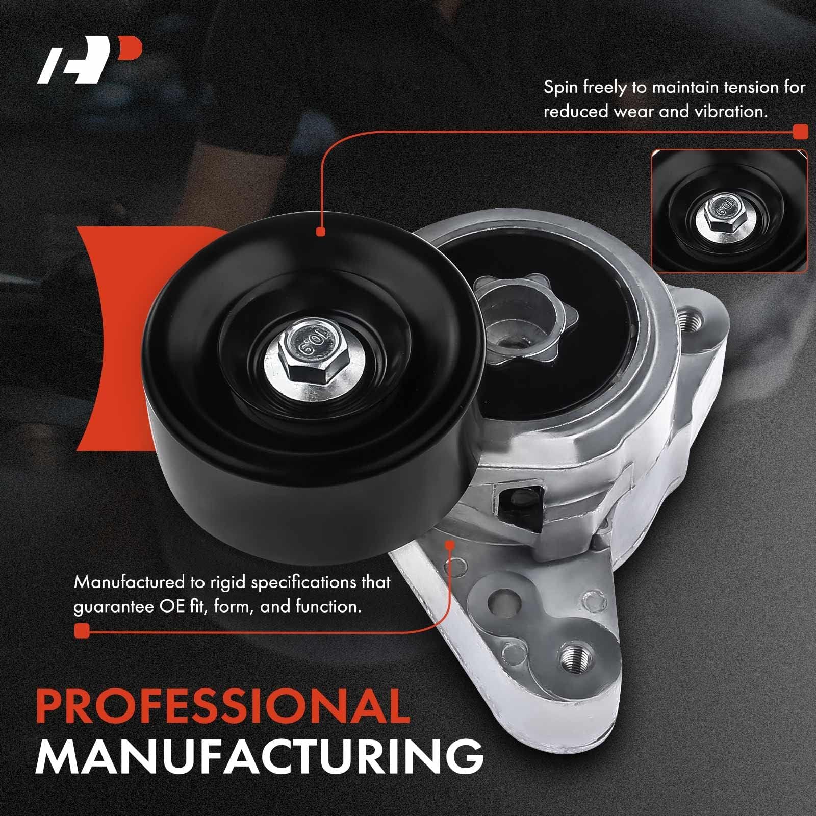 A-Premium Belt Tensioner Assembly With Pulley Compatible With Honda Accord 2003-2007, Civic 2006-2015, Cr-V, Element & Acura Tsx, Csx, Rdx, Ilx, Replace# 31170Raaa01, 31170Pna023