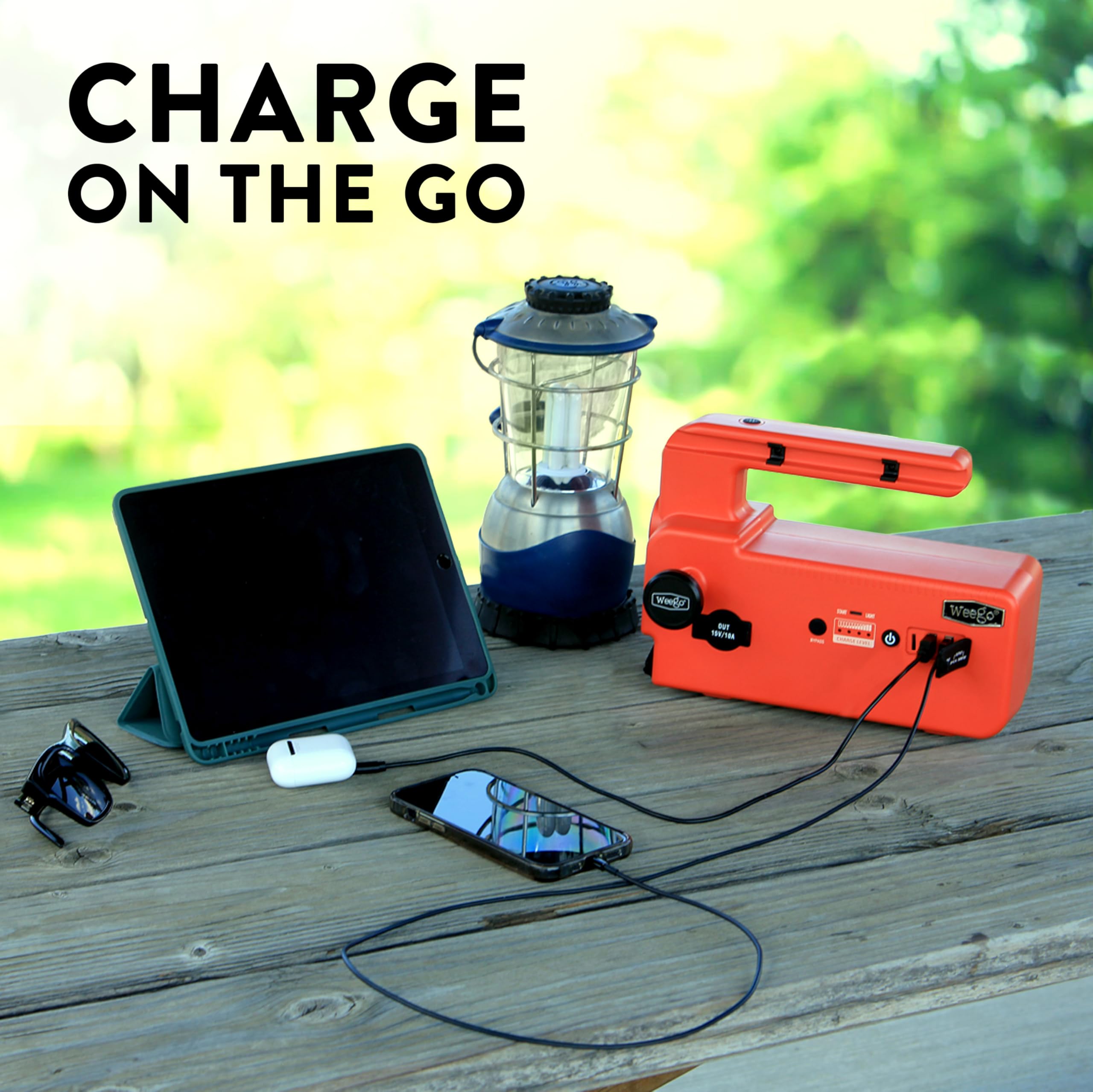 Weego 120 12-Volt Portable Lithium Jump Starter With Patented Smarty Clamps, 1200 Cranking / 5000 Peak Amps For All Gasoline And Up To 15-Liter Diesel Engines (C120)