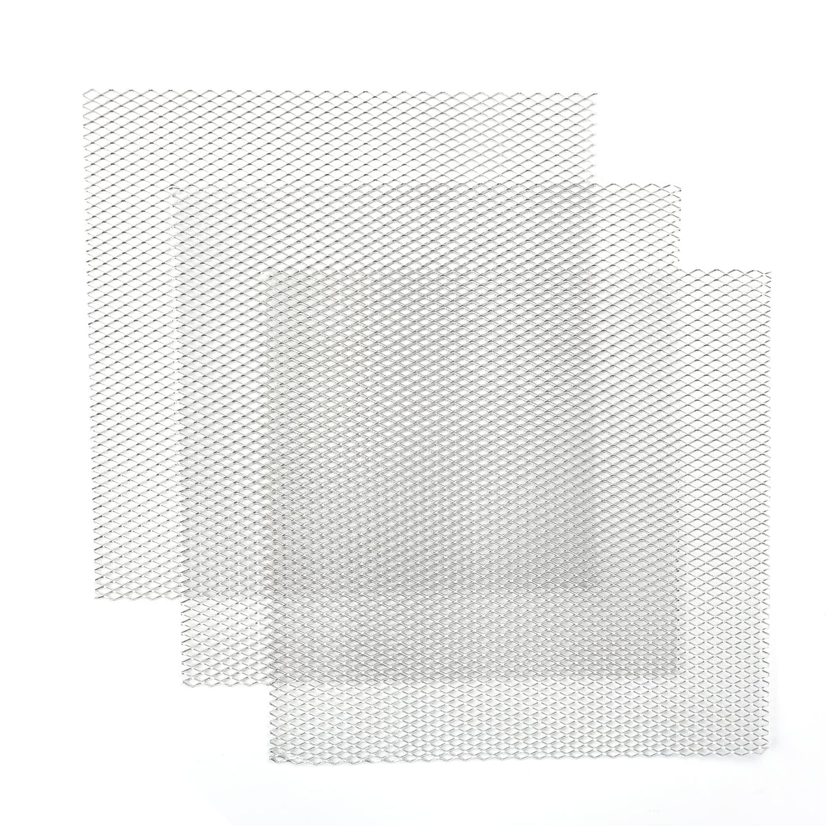 Aggauto Universal 13''X13'' Car Grill Mesh - 3Pcs Aluminum Alloy Automotive Grille Insert Bumper Honeycomb Hole 6Mm Spacing 1Mm,
