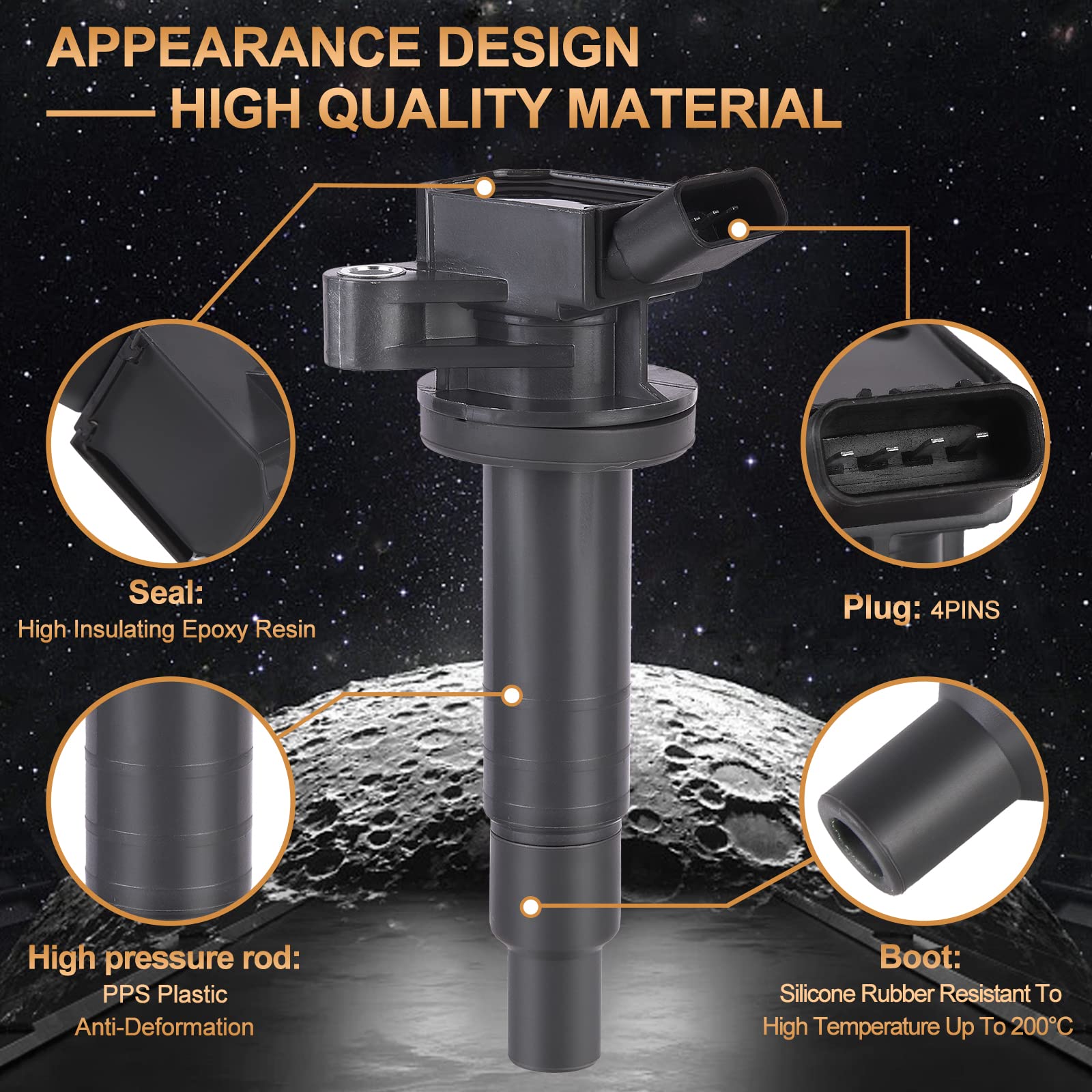 Ignition Coil Pack Fits For Toyota Corolla Matrix Celica, For Pontiac Vibe, For Chevy Prizm 2000 2001 2002 2003 2004 2005 2006 2