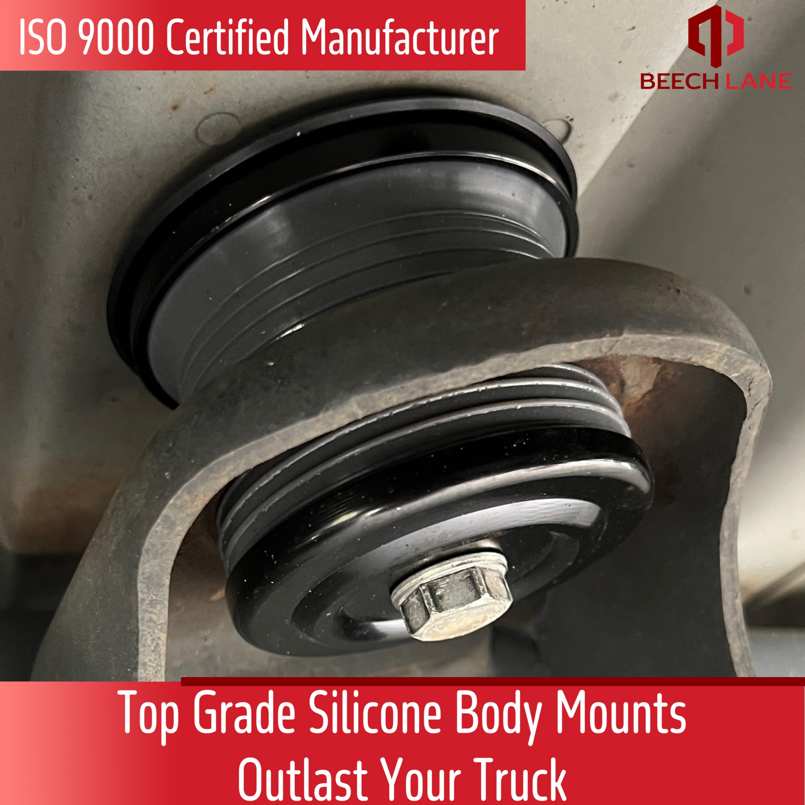 Beech Lane Silicone Body Mount Kit For 2008-2016 Ford F-250 / F-350 Crew Cab, Top Grade Silicone Mounts Improve Bumpy Ride, Dura