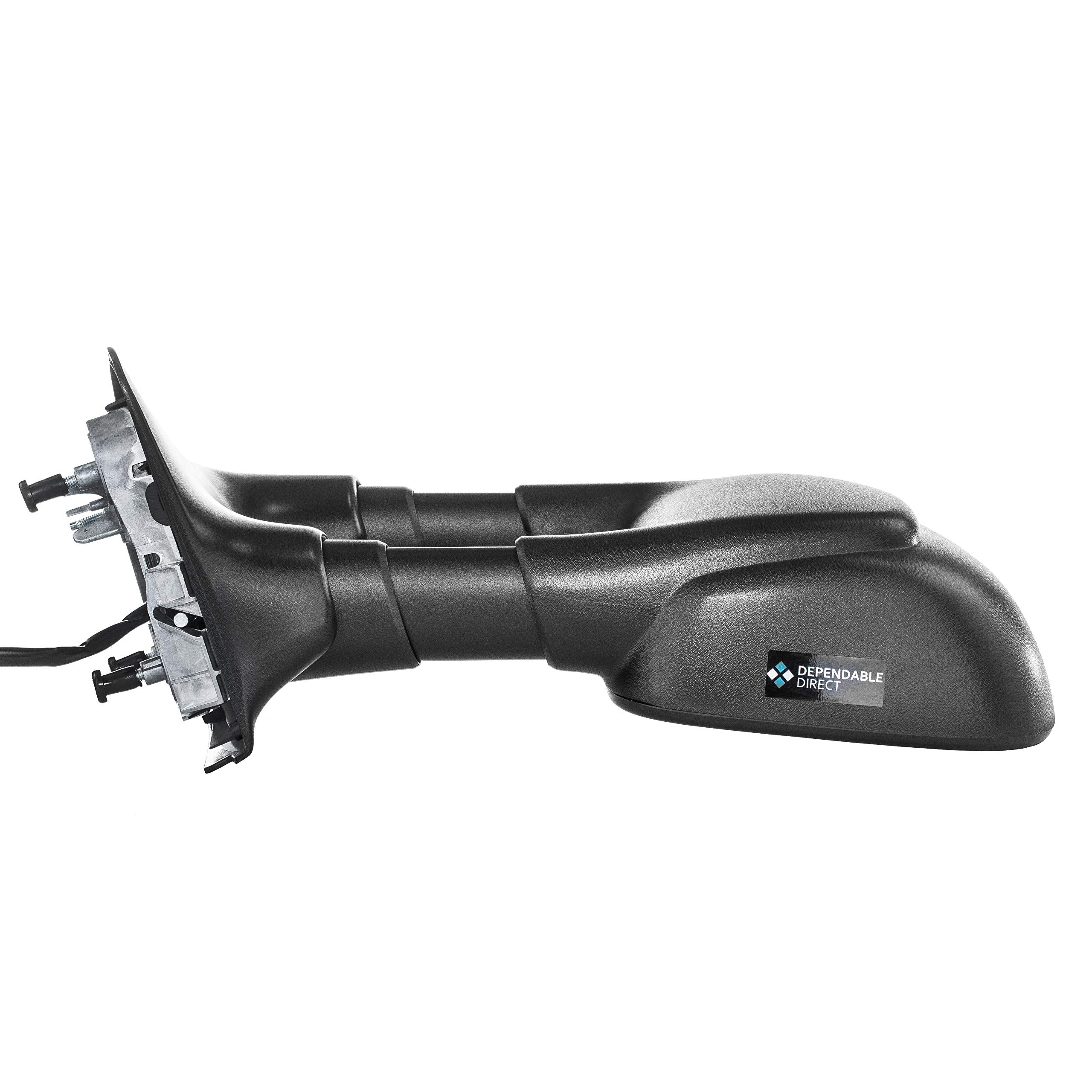 Dependable Direct Left Driver Side Textured Mirror Compatible with Ford SD 99-02, F-250, F-350 - Parts Link #: FO1320196