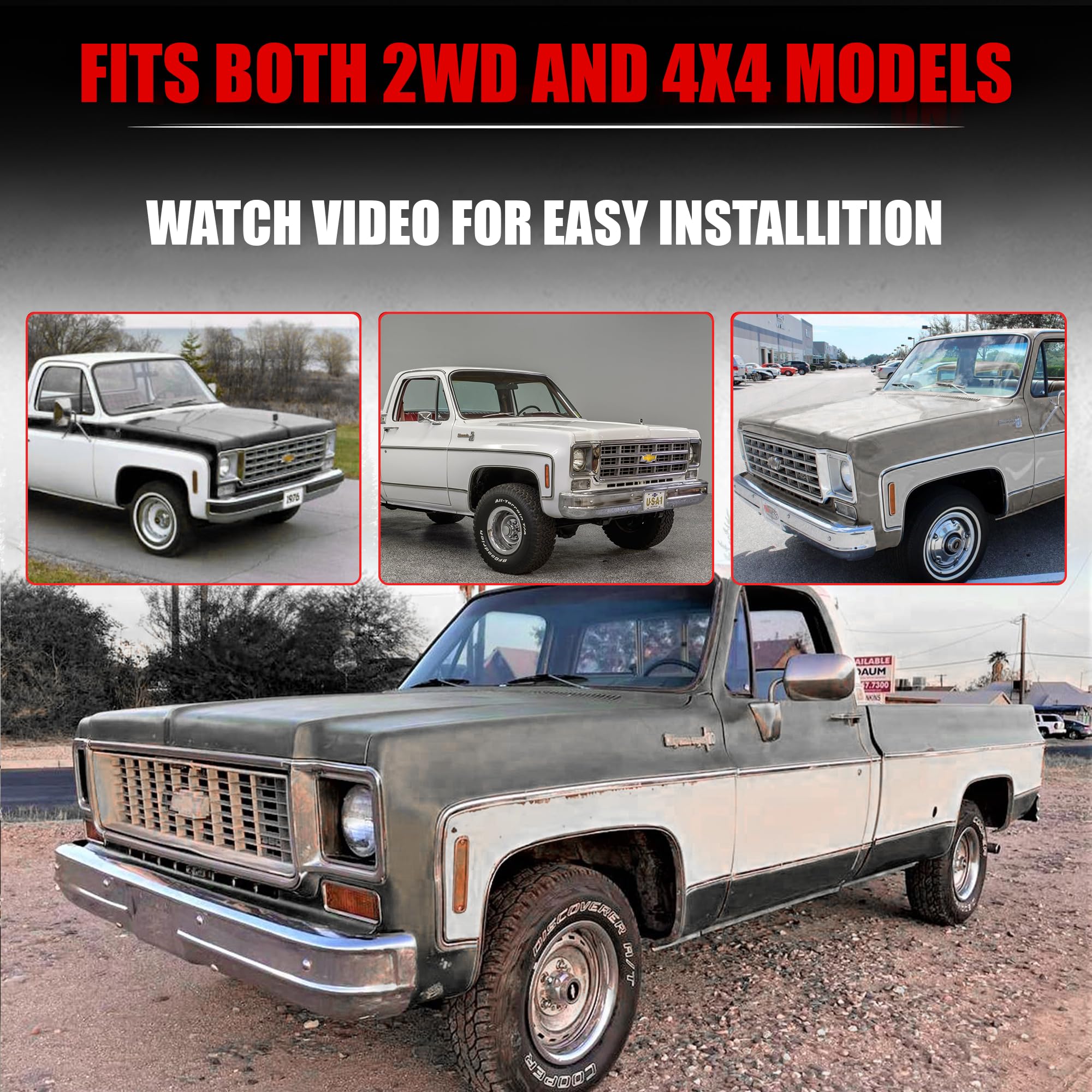 Polished Stainless Long Tube Headers for Small Block Chevy GMC 1973-1987 C10 K10 C20 K20 C30 K30 Blazer Suburban Jimmy 265 283 3