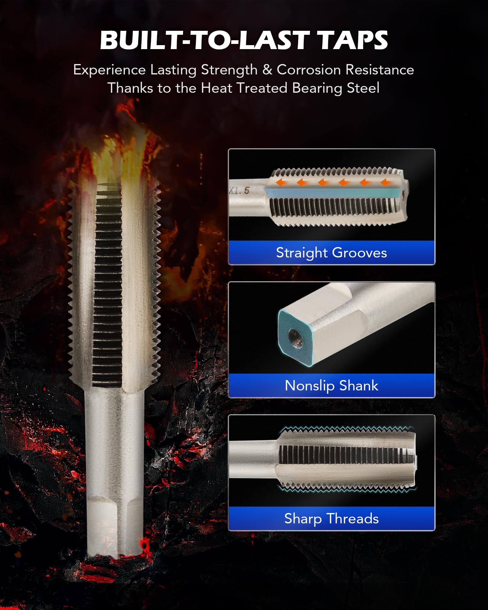 Orion Motor Tech 150Pc Oil Drain Plug Repair Kit, Metric Oil Drain Pan Thread Repair Kit With Crush Washers Thread Taps Drain Plugs And Carry Case, Rethreading Tools In M13 M15 M17 M20 M22 Sizes