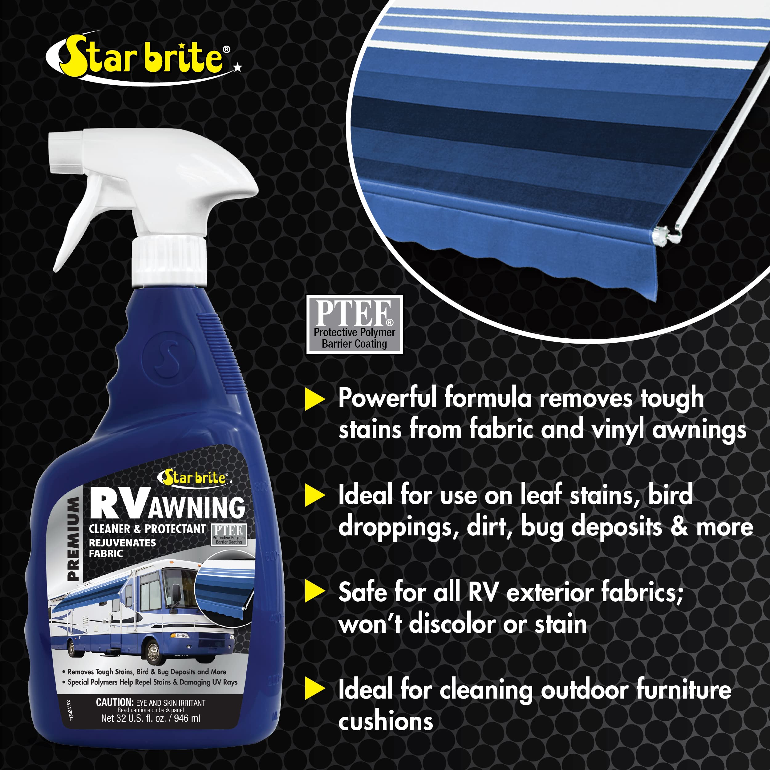 Star Brite Rv Awning Cleaner - 32 Oz (071332), Blue, White