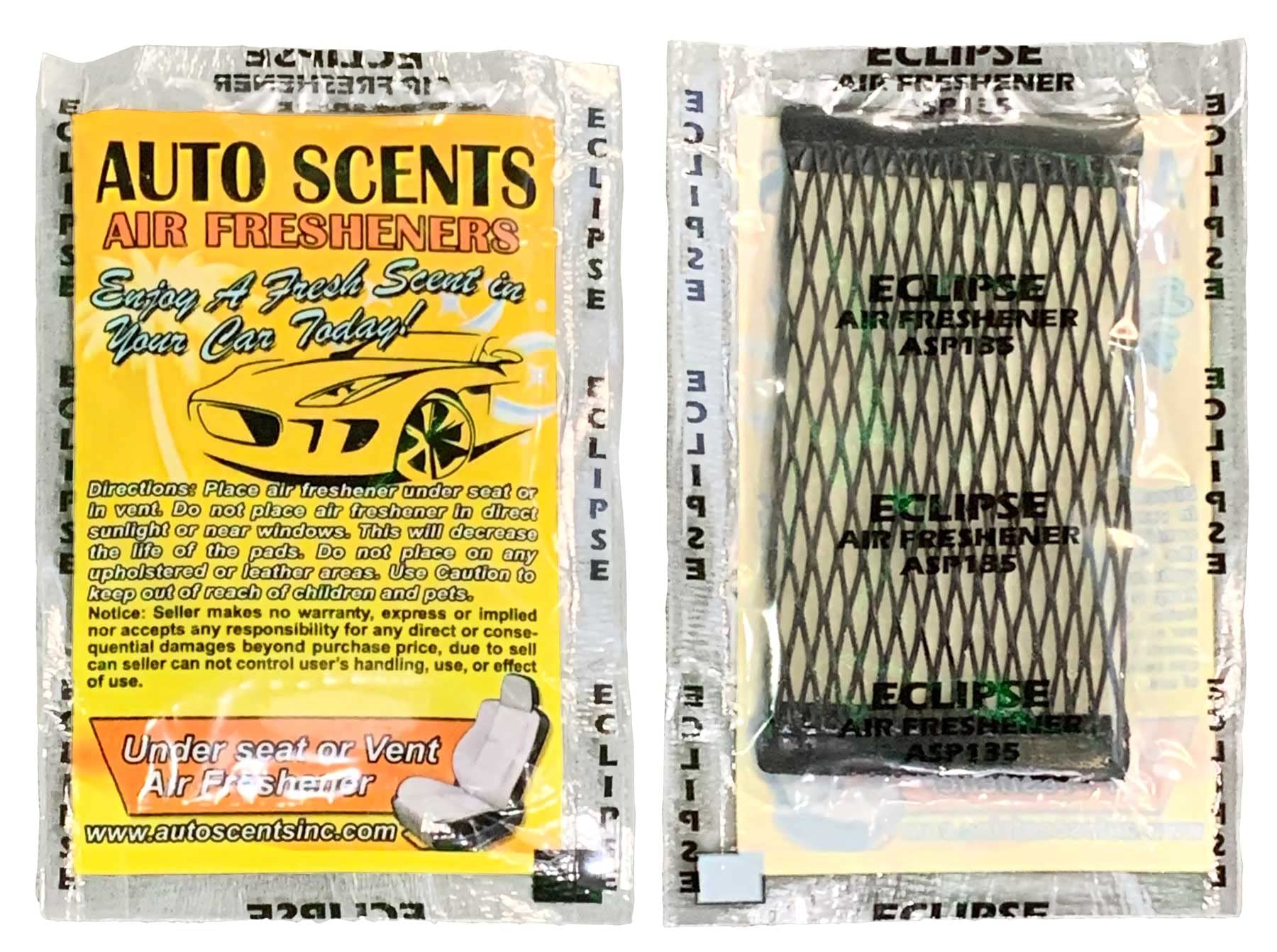 Individually Wrapped - Professional Car Air Freshener Pads - Remove Smells & Add Ambience (15 Per Pack) (Eclipse)