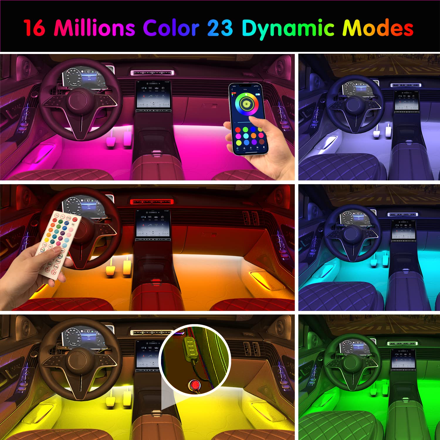 Interior Car Lights Keepsmile Car Accessories App Control With Remote Music Sync Color Change Rgb Under Dash Car Lighting With C