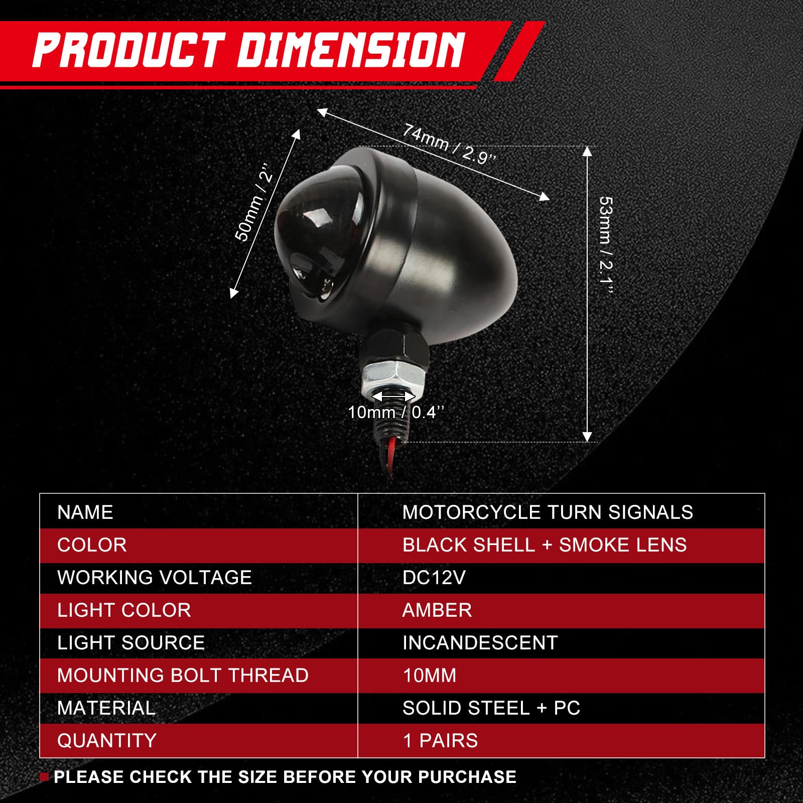 Innoglow Motorcycle Turn Signal Lights Bulb Amber Universal Incandescent Lens Indicators Blinkers Lights For Custom Suzuki Kawas