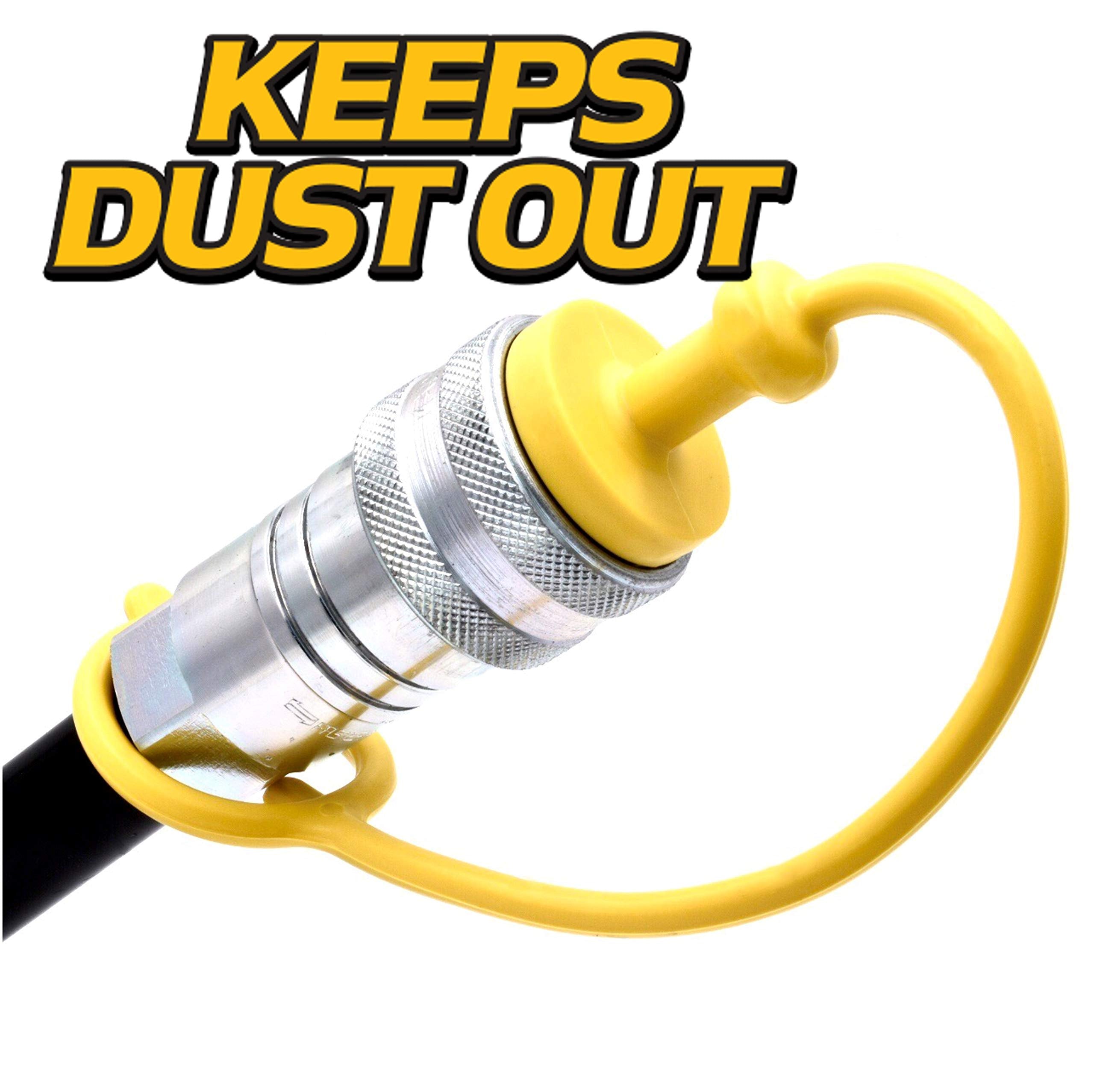 HD Switch 8 Pack Hydraulic Quick Coupler Dust Cap & Plug Set fits 1/4'' ISO John Deere 120R D120 D160 H120 H160 H165 X950R 54D 6