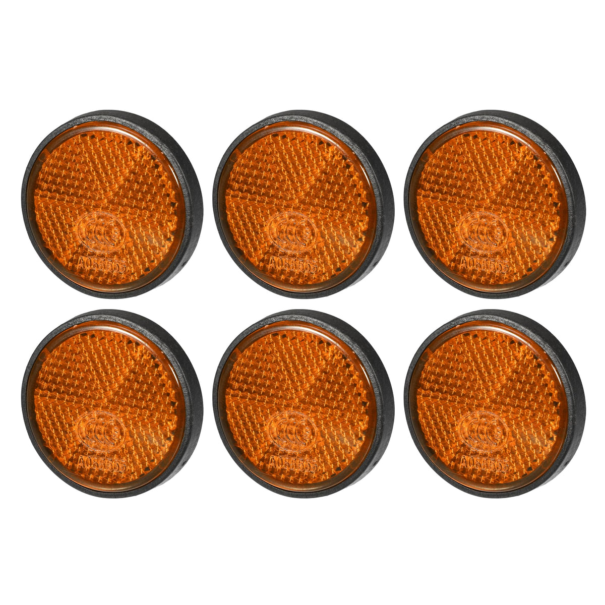 Partuto 6Pcs 1.73'X0.31' Universal Reflector - Round Motorcycle Bike Safety Reflector Increase Visibility And Safety On The Road - Plastic Orange