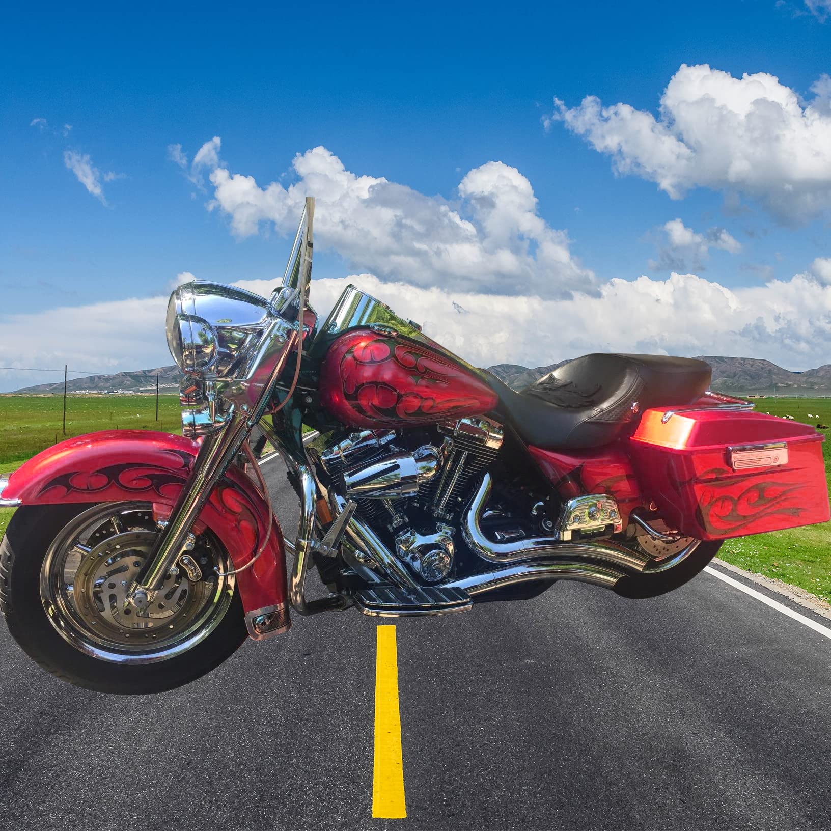 ECOTRIC Saddlebag Guard Support Eliminator Bracket Compatible with 1993-2013 Harley Touring Road King FLHR, Electra Glide FLHT/Ultra Classic, Street Glide FLHX, Road Glide FLTR Chrome