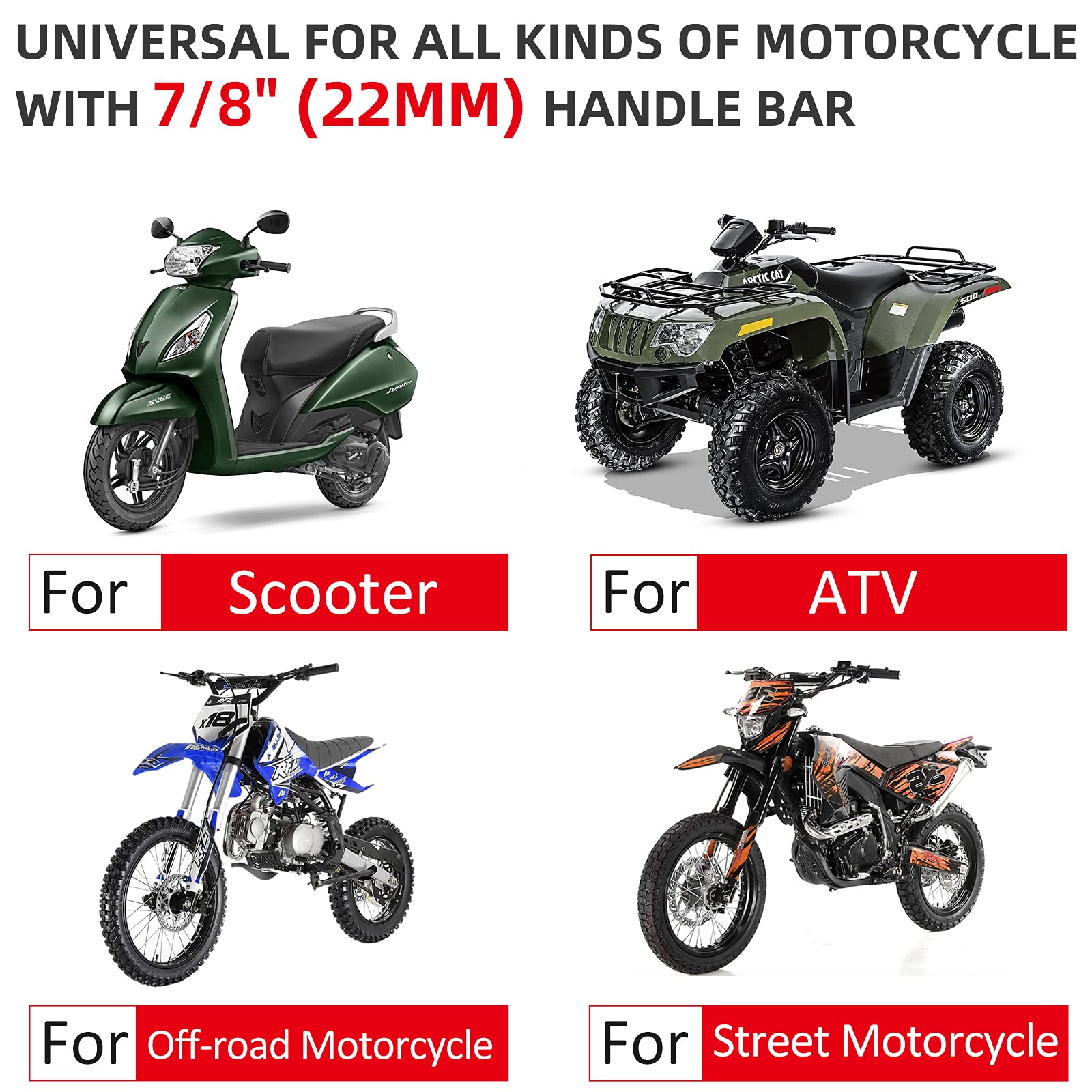 Javik Updated Universal Bike 7/8' 22Mm Handlebar Brake Master Cylinder Clutch Lever Set Compatible With Motorcycle Honda Kawasaki Suzuki Yamaha - Black (Including Left & Right)