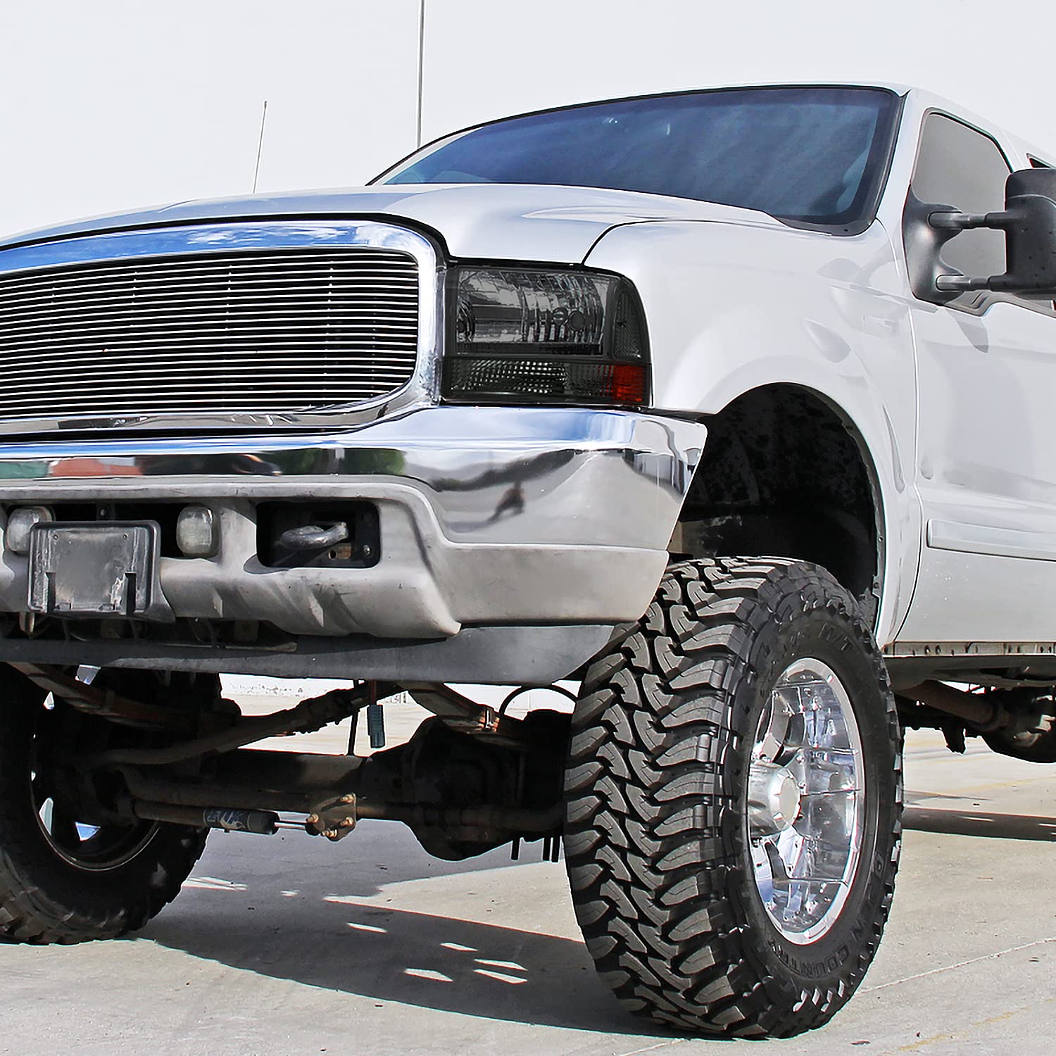 Spec-D Tuning Smoke Lens Bumper Corner Lights Compatible with 1999-2004 Ford F250 F350 F450, 2000-2004 Ford Excursion, L+R Pair