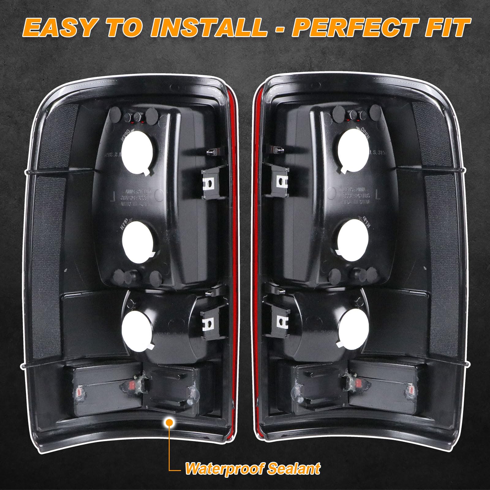 Nakuuly Tail Light Compatible With 2000-2006 Chevy Suburban 1500 2500 Tahoe Gmc Yukon Xl Denali Driver And Passenger Side Taillights Red Clear Rear Brake Lamp W/O Bulbs Harness