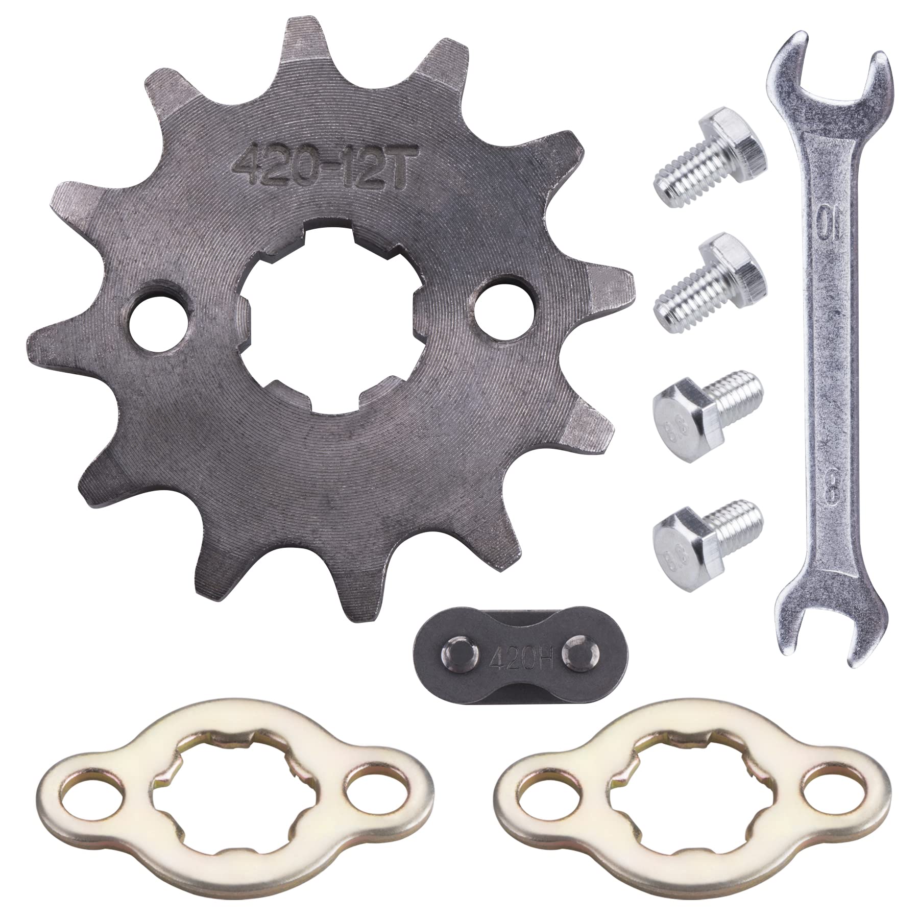 MRELC 420 12T 17mm Motorcycle Front Engine Sprocket Compatible with 125 140 150 160cc Honda TaoTao Loncin Roketa Coolster Sunl L