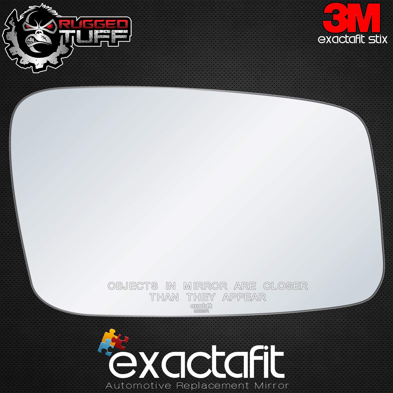 Exactafit 8223R Passenger Side Mirror Glass Replacement Repair Compatible With 1993-2004 Volvo 850, C70, S40, S70, V40, V70