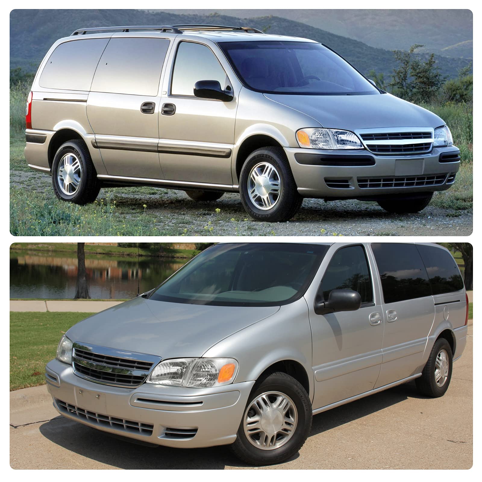 Dwvo Headlights Assembly Compatible With 1997-2005 Chevy Venture 97-04 Oldsmobile Silhouette 97-98 Pontiac Trans Sport 99-05 Pon