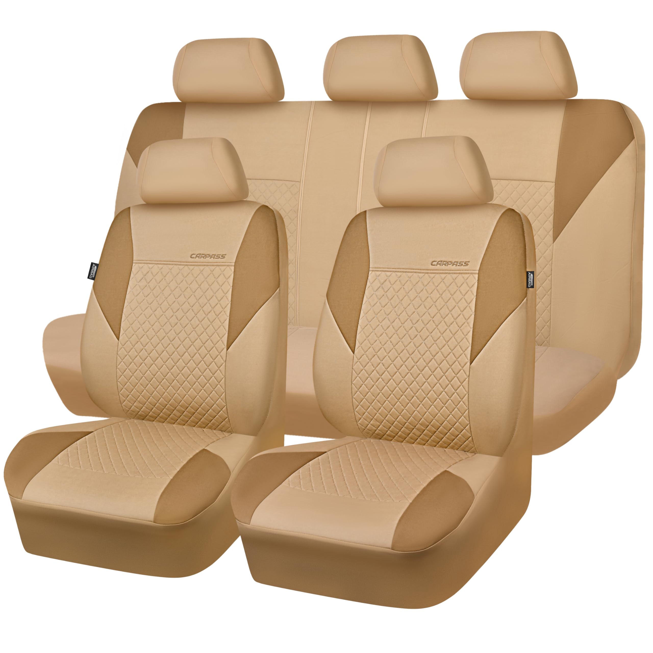 Car Pass Ultrasonic Embossing Cloth Universal Seat Covers,Cute Breathable Car Seat Cover With 5Mm Composite Sponge Inside,Airbag