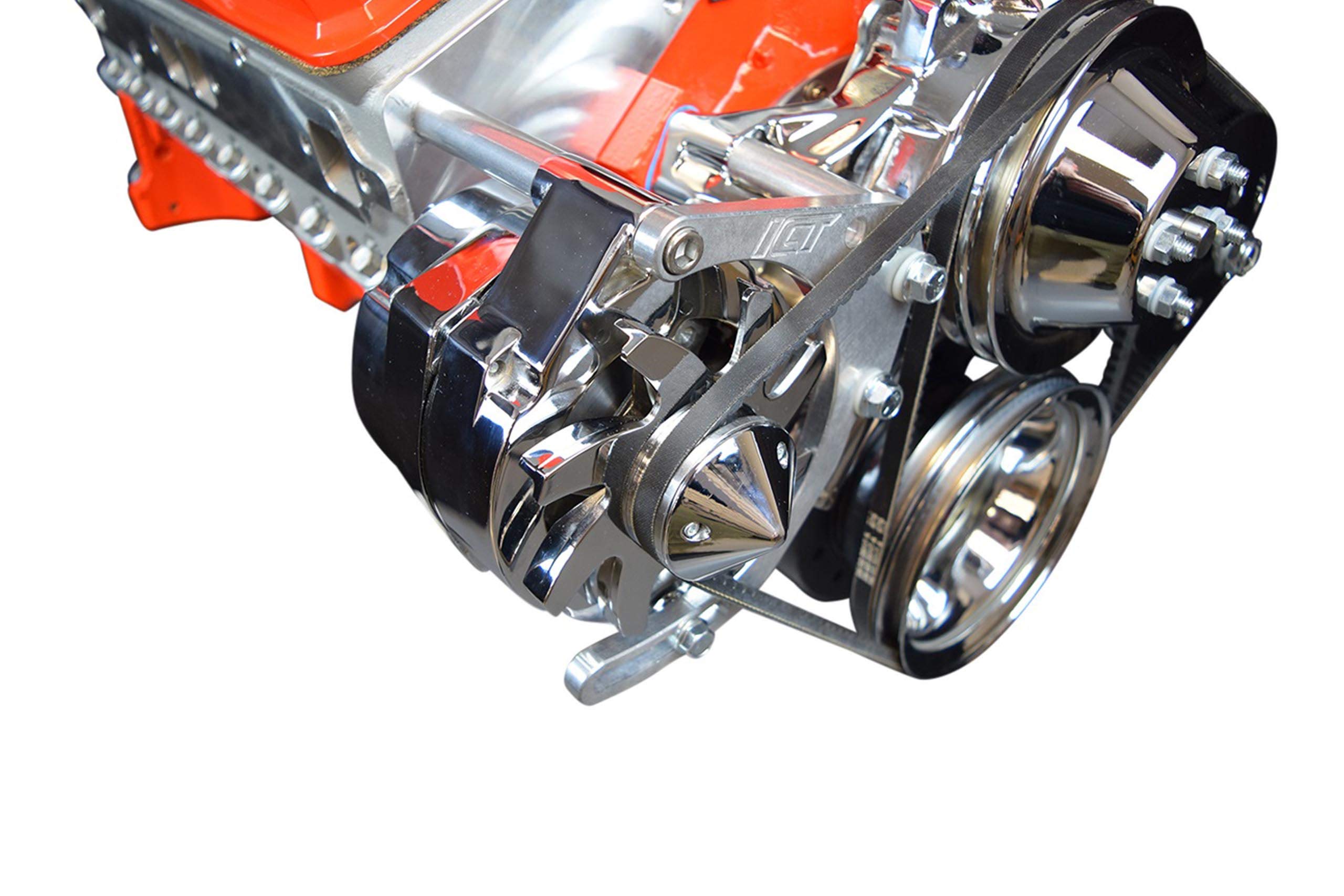 Ict Billet Sbc Adjustable Alternator Bracket Low Mount Kit Compatible With Small Block Chevy 305 327 350 5.0L 5.7L V8 Long Water