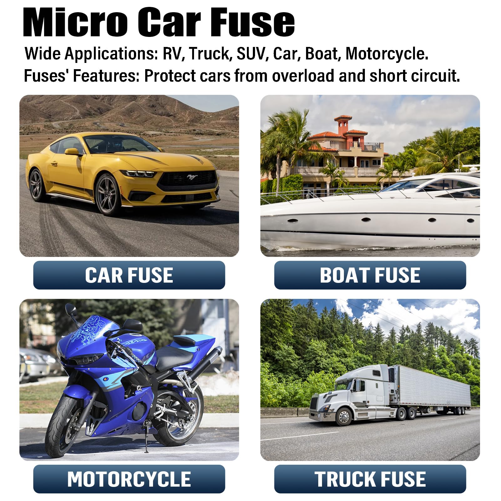 ALLECIN 25A Low Profile Mini Fuse 25 Amp Micro Car Fuses 25Amp Auto Blade Fusible Automotive Fusibles para Carro for RV Boat Aut