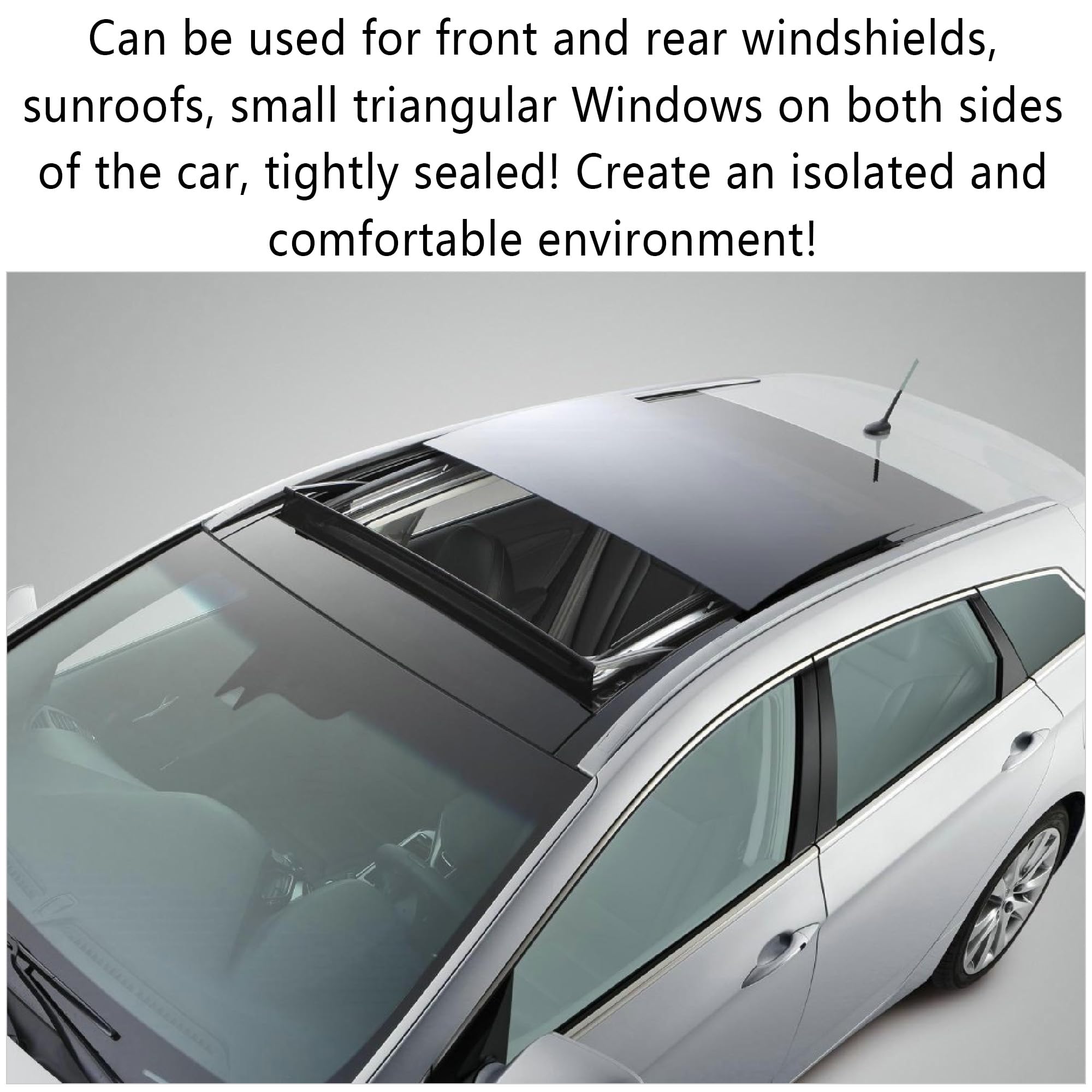Car Windshield Seal Strip,Flexible Rubber Seal Strip Sunroof Seal Strip,Multifunctional Car Weather Stripping for Front & Rear W