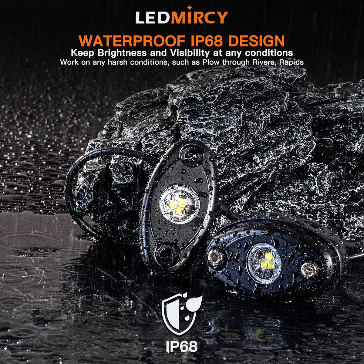 Ledmircy Pure White Rock Lights 30Pcs 6000K Super Bright Rock Light White For Off Road Trucks Atv Utv Suv Boat Car Underglow Tra