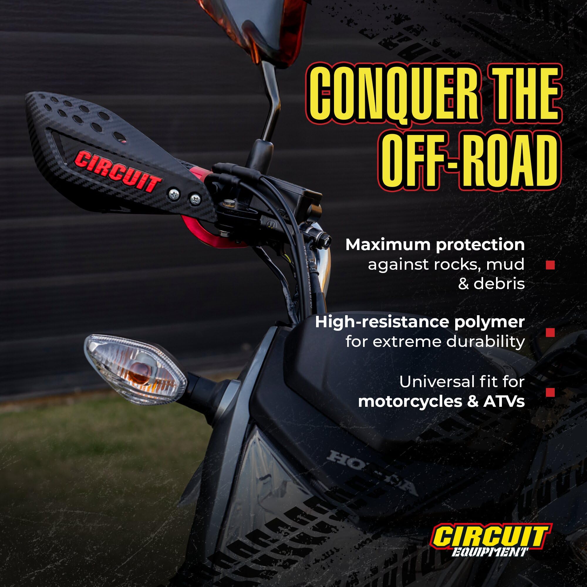 Circuit Equipment - Vector Bicolor Handguard - Nylon Temples And Textured Carbon Shell - Lightweight Protection With Universal F