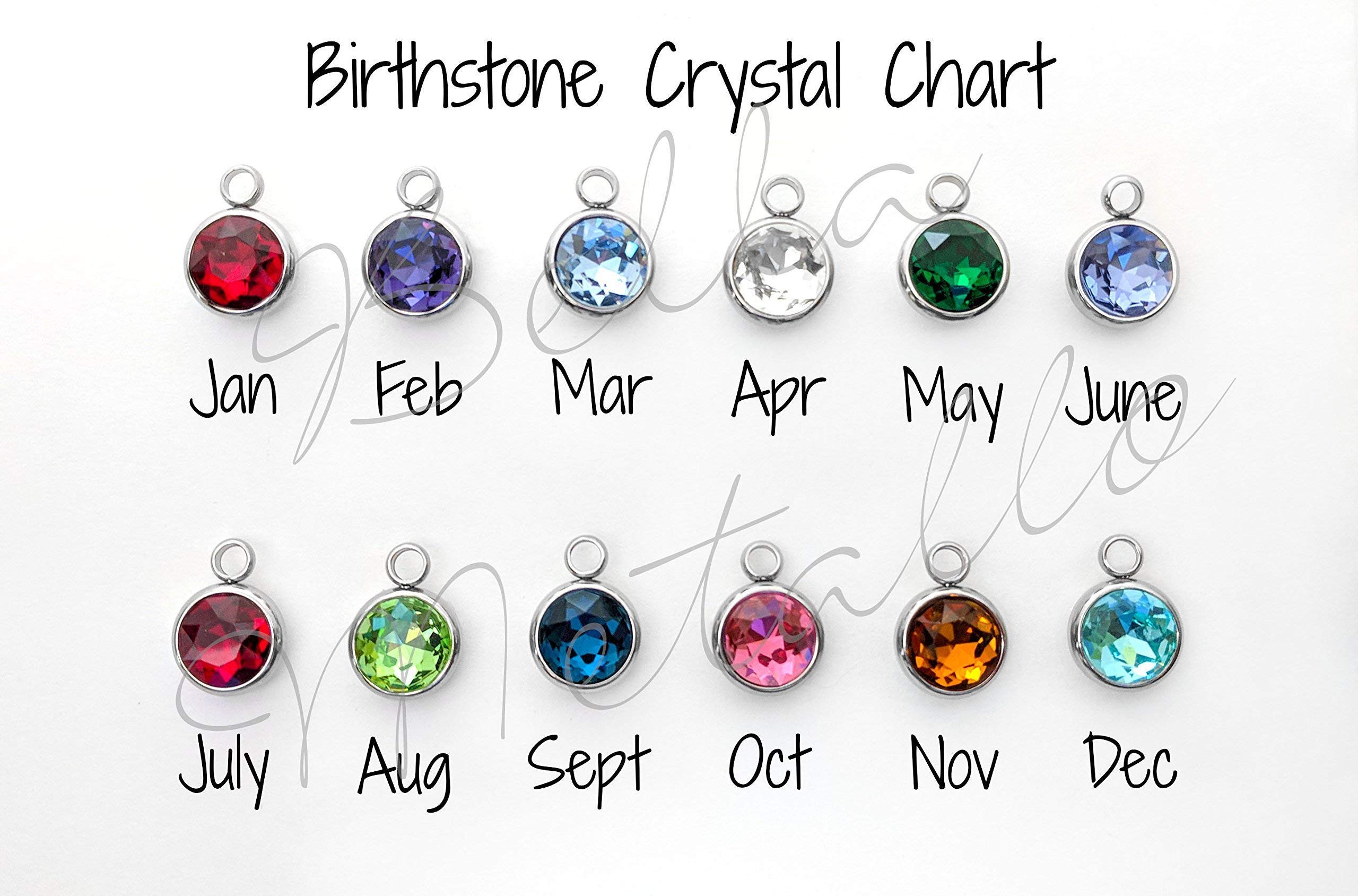 Personalized Monogram Initial Keychain, Stainless Steel, Birthstone Crystal, Custom Gift For Men Or Women, Graduation Gift, Birt