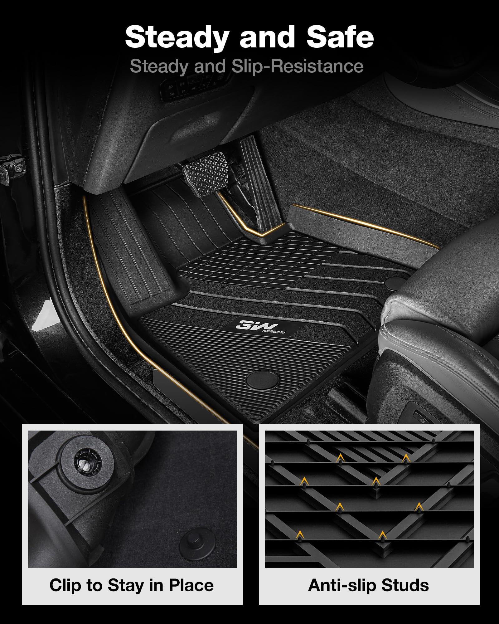 3W Floor Mats Fit For Bmw X7 6 Seats 2020 2021 2022 2023 2024 2025, Tpe All Weather Custom Fit Floor Liner For Bmw X7 6 Passenge