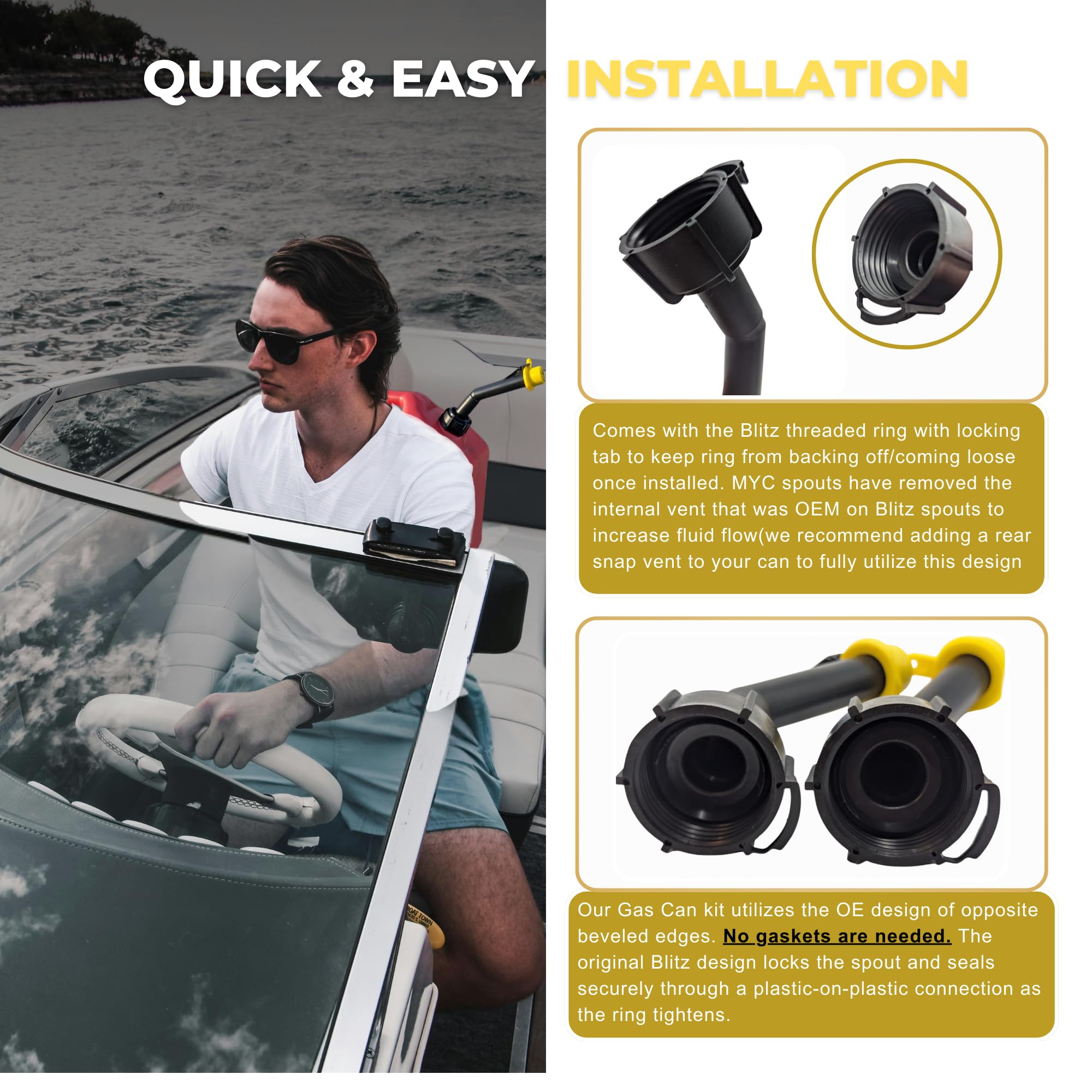 Mr Yellow Cap Gas Can Spout Replacement Old Style For ?????? ?????????? ?????????? ???????????????????? ???????? - 2 Can Nozzle