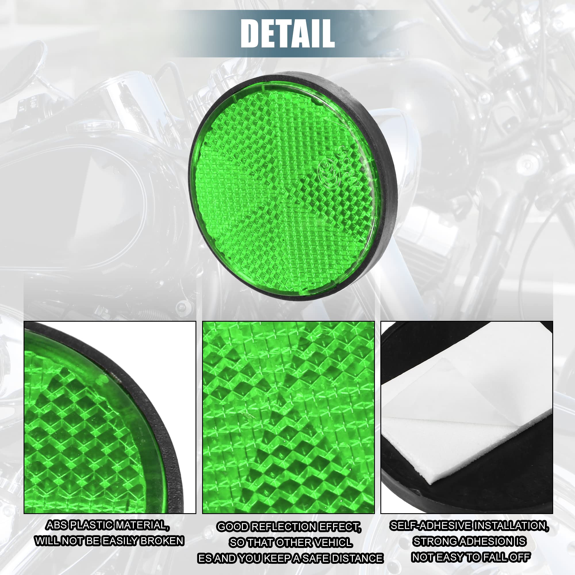 X AUTOHAUX 10 Pcs Round Stick-on Safety Spoke Reflective Self Adhesive Reflector for Gate Posts Cars Trailer Motorcycle Trucks B