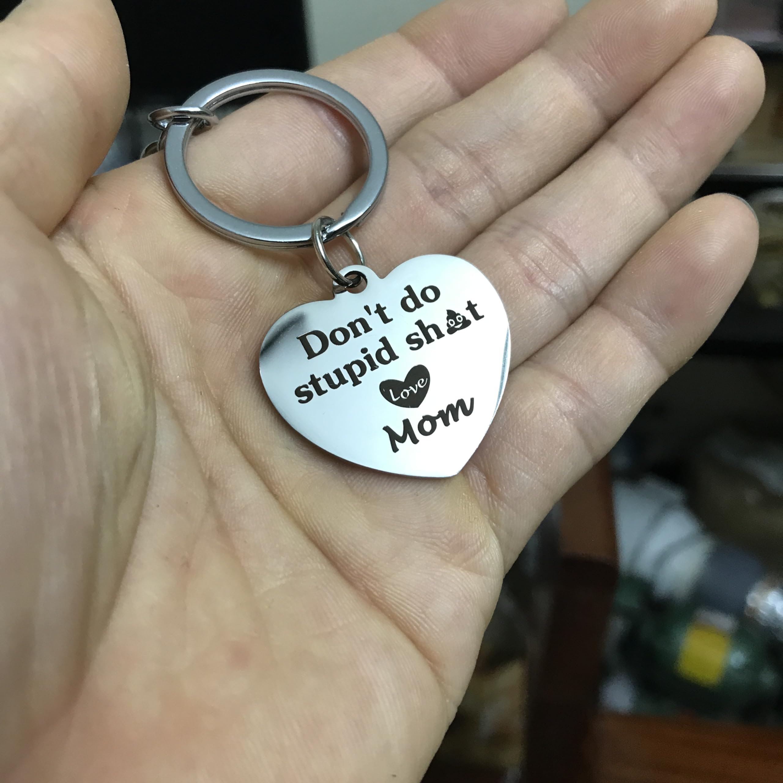 Funny Gifts For Teenage Teen Boys Girls Don'T Do Stupid Sh*T Love Mom Mum Keychain Son Daughter Mother'S Day Father'S Day Gradua