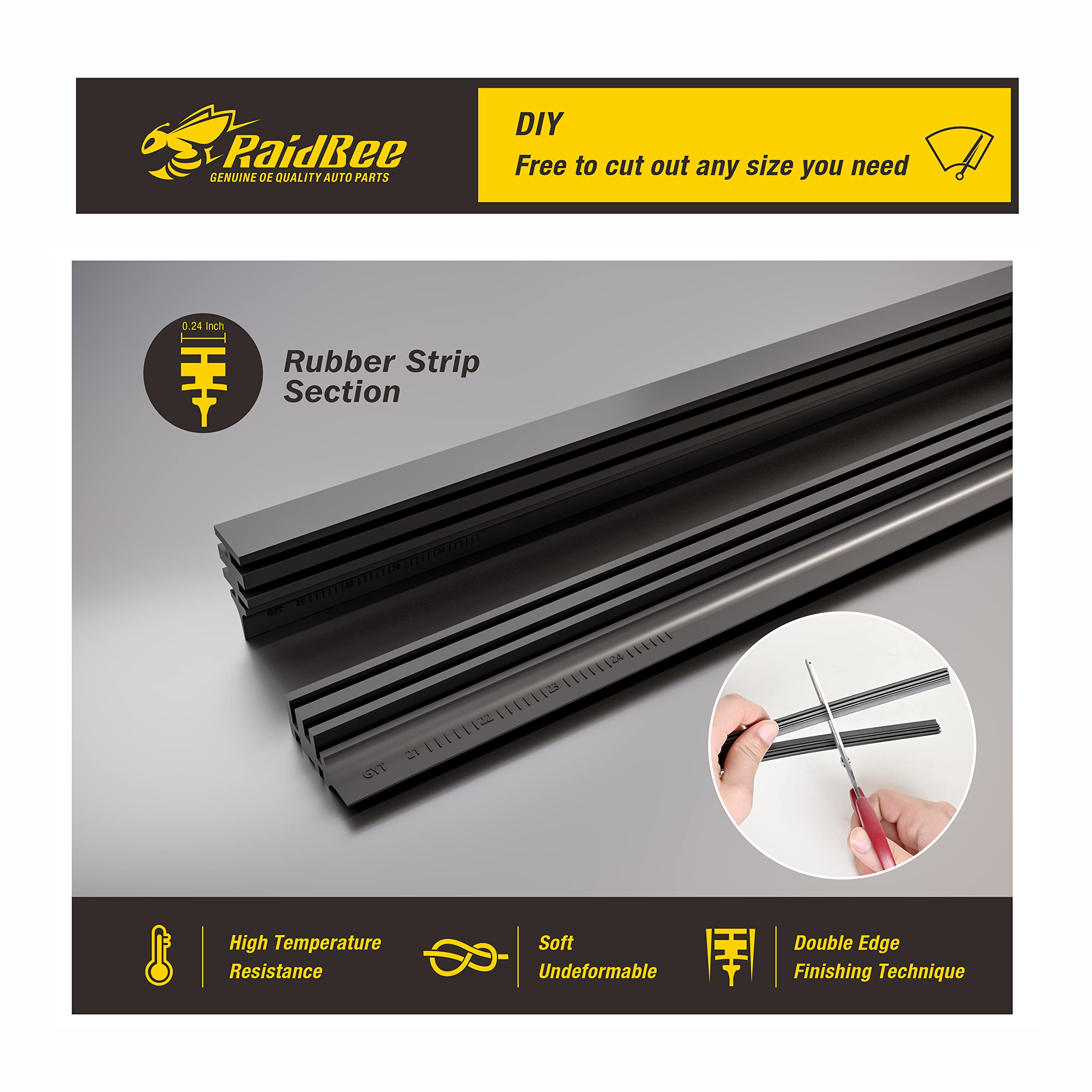 Raidbee Wiper Blade Refill,4 Pcs Adjustable Size Of Universal Replacement Windshield Wiper Refill Replacement For Tesla,Toyota,H