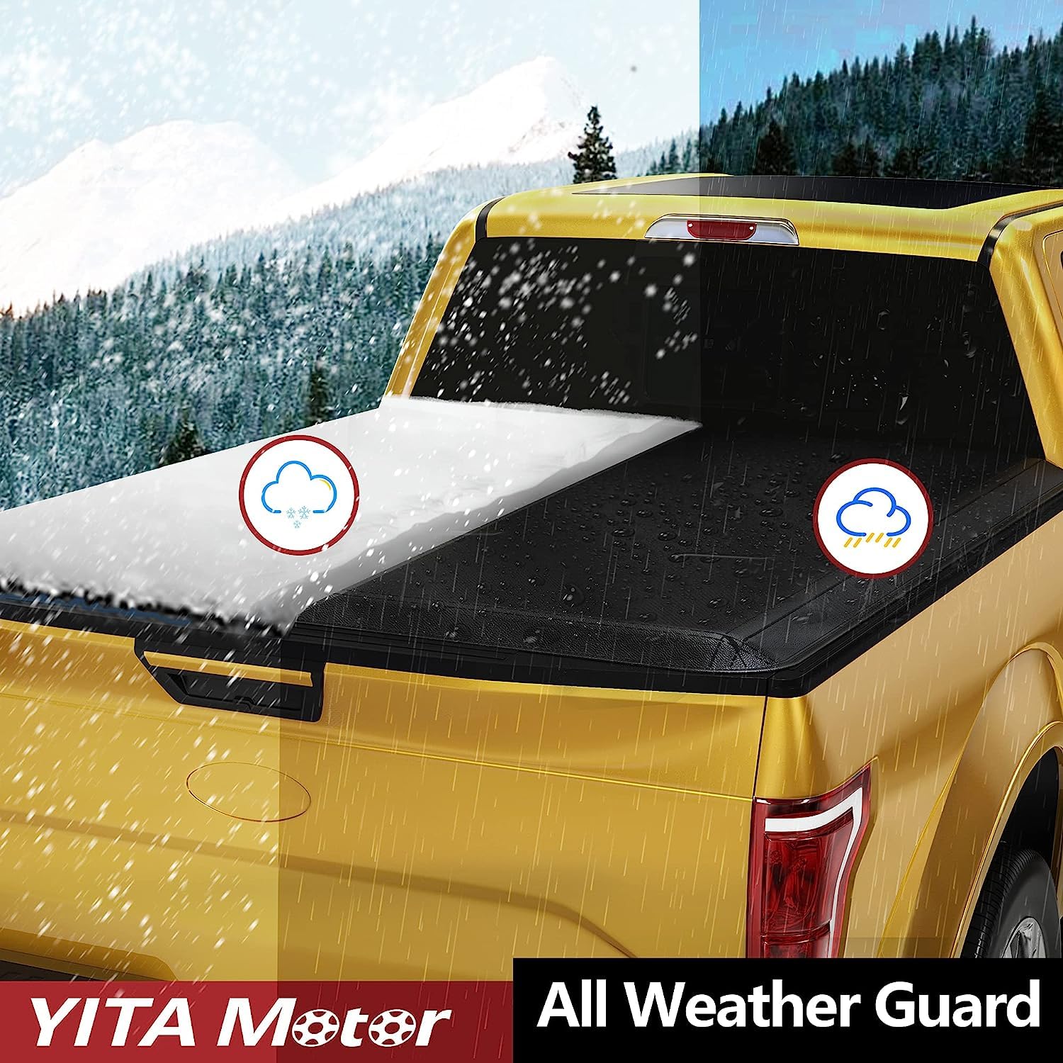 Yitamotor Soft Roll Up Truck Bed Tonneau Cover Compatible With 2014-2018 Chevy Silverado/ Gmc Sierra 1500, 2019 Legacy/ Limited,