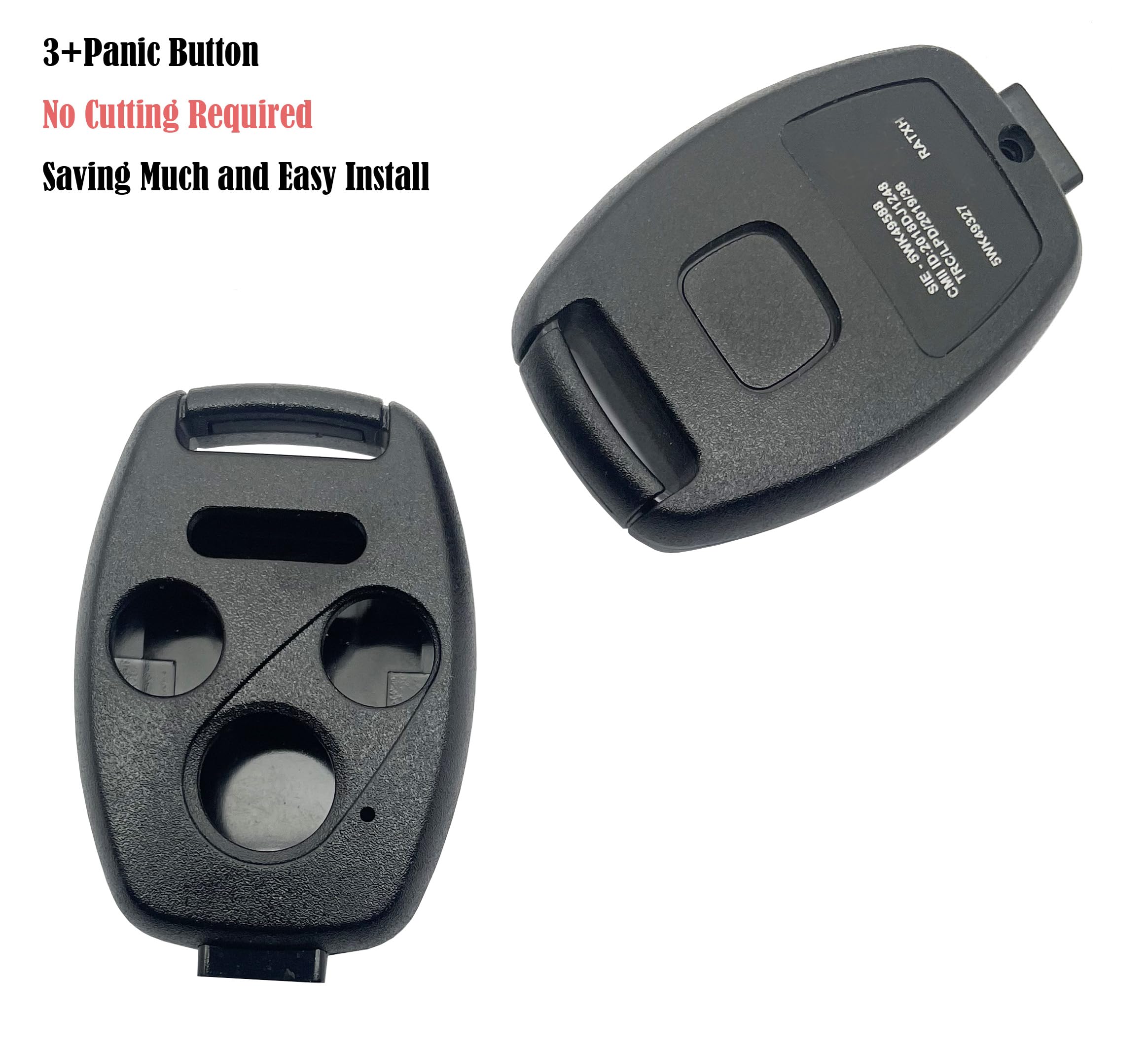 Horande Replacement Key Fob Cover fit for Honda Accord 2003-2015 Civic 2005-2013 CR-V Pilot Ridgeline CR-Z Fit Odyssey Remote Ke