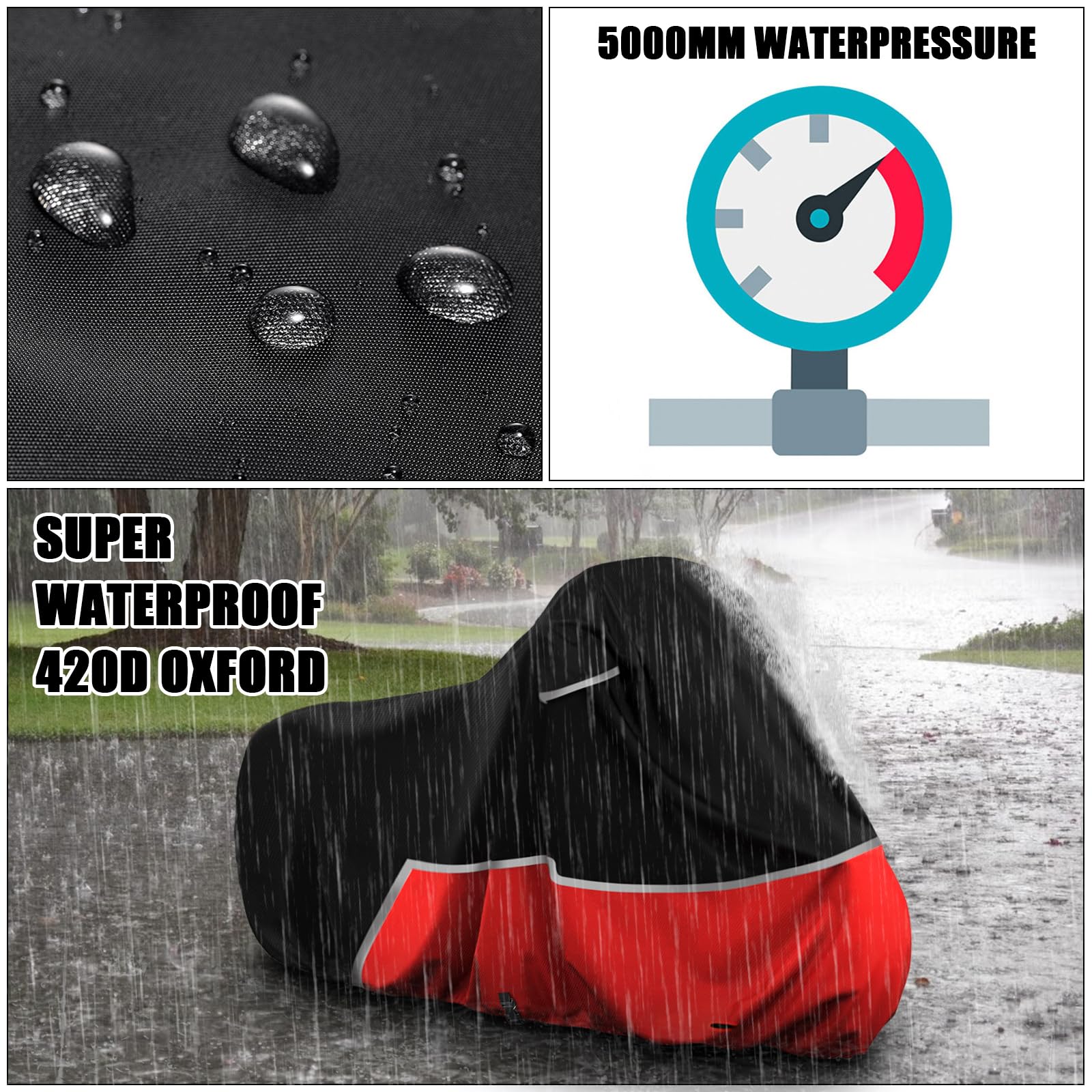 Waterproof Motorcycle Cover Replace For Harley Davidson Sport Models, 420D Oxford Cloth Nightster, Sportster Motorcycle Cover Wi