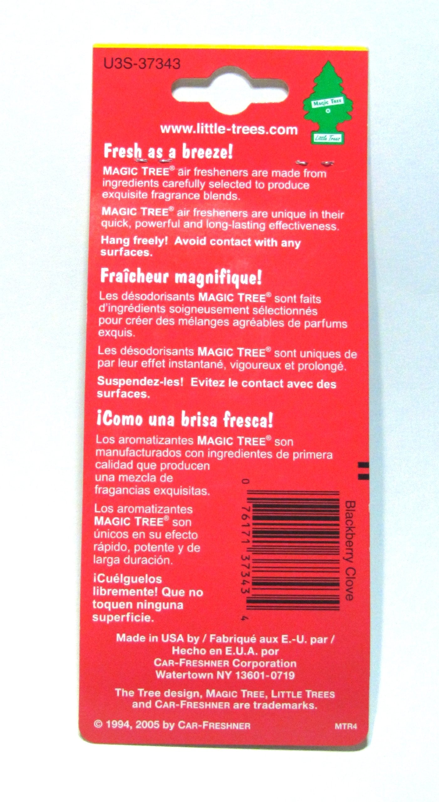 LITTLE TREES Air Fresheners 3 Pack - Blackberry Clove, 3 Count, U3S-37343